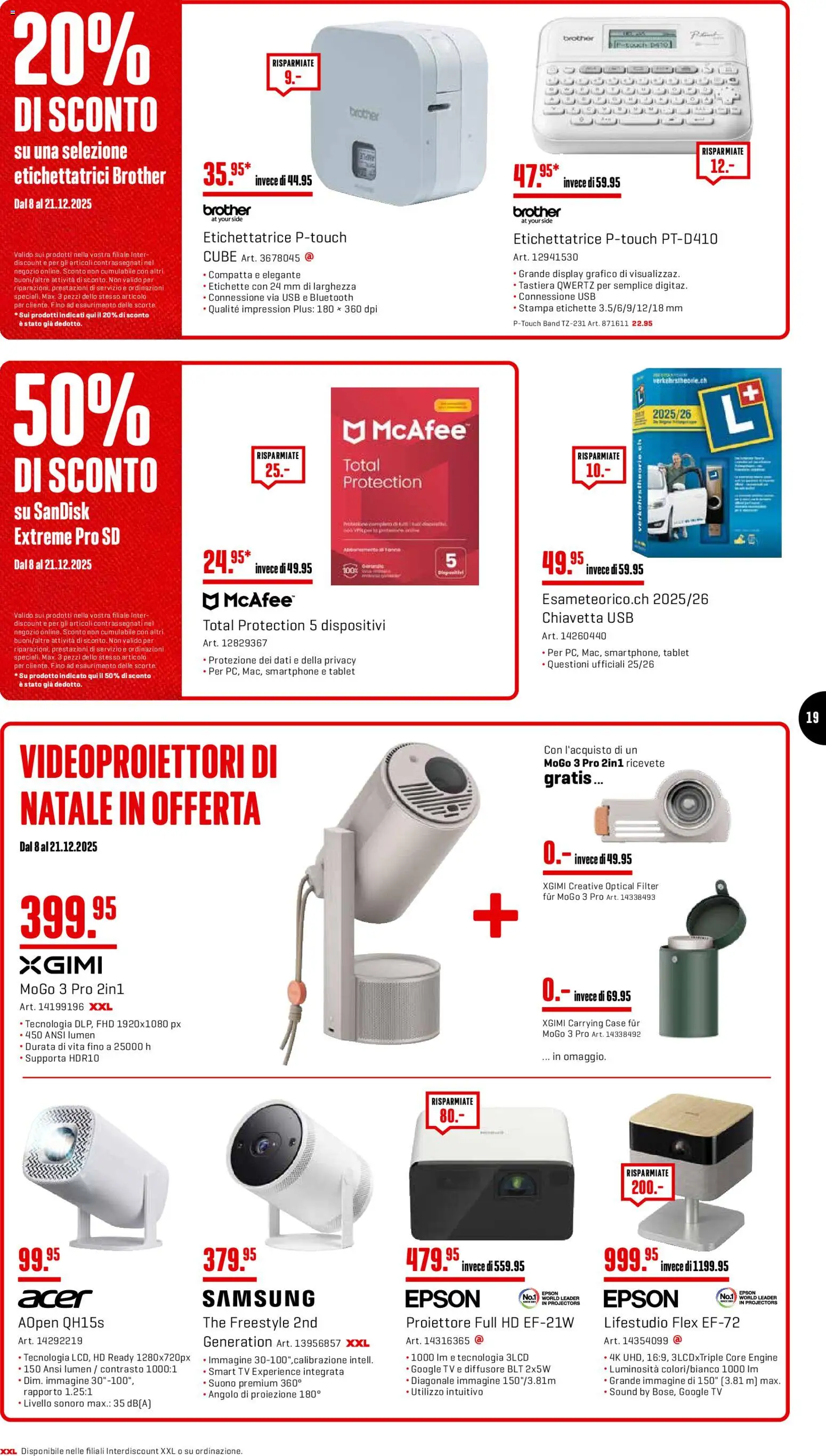 Interdiscount Aktionen IT – gültig ab 08.12.2025 | Seite: 19 | Produkte: Smartphone, Tablet, TV, Epson