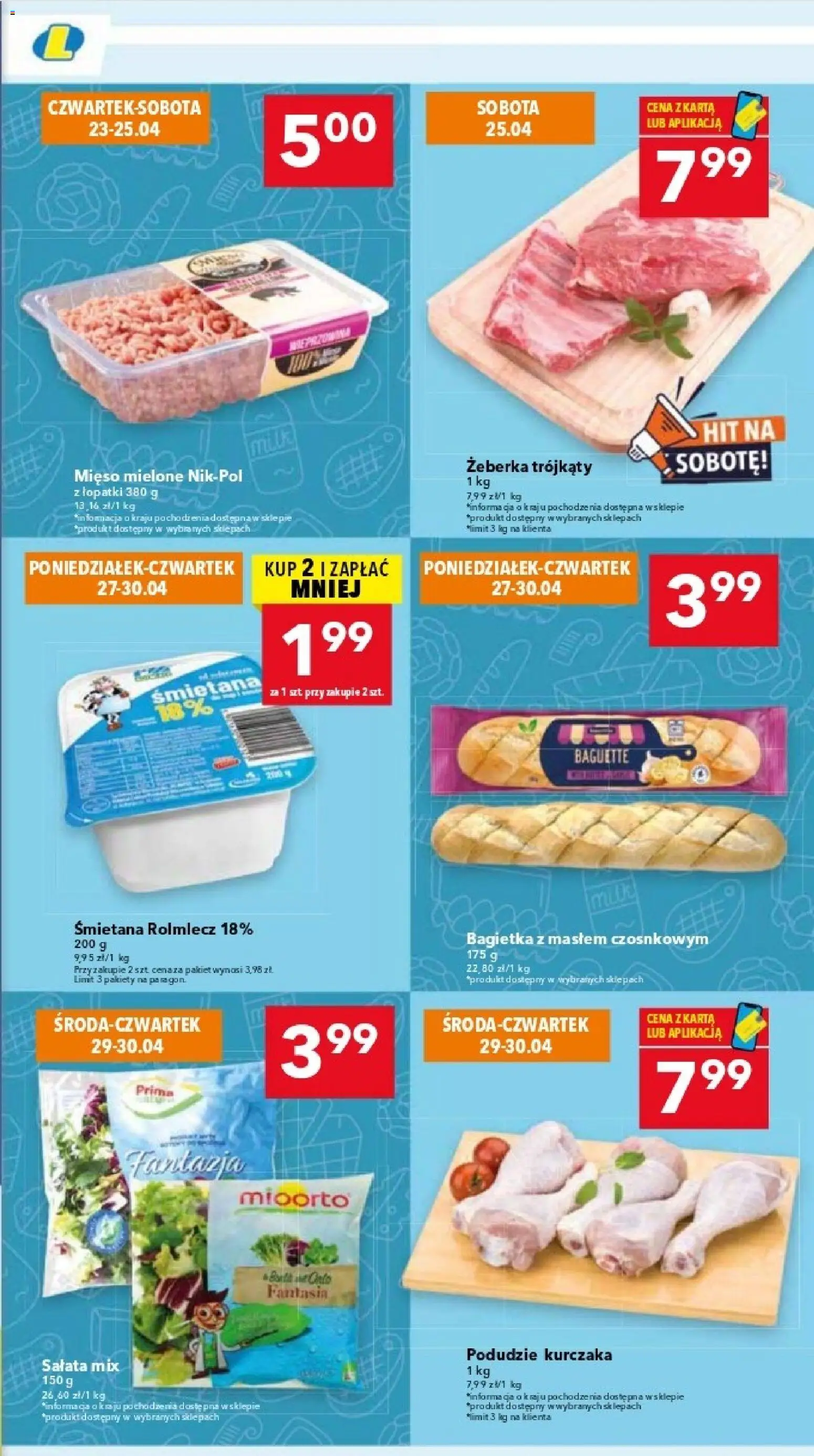 Lewiatan gazetka - Warszawa od 23.04.2026 | Strona: 3 | Produkty: Karta, Mięso, Mięso mielone, Śmietana