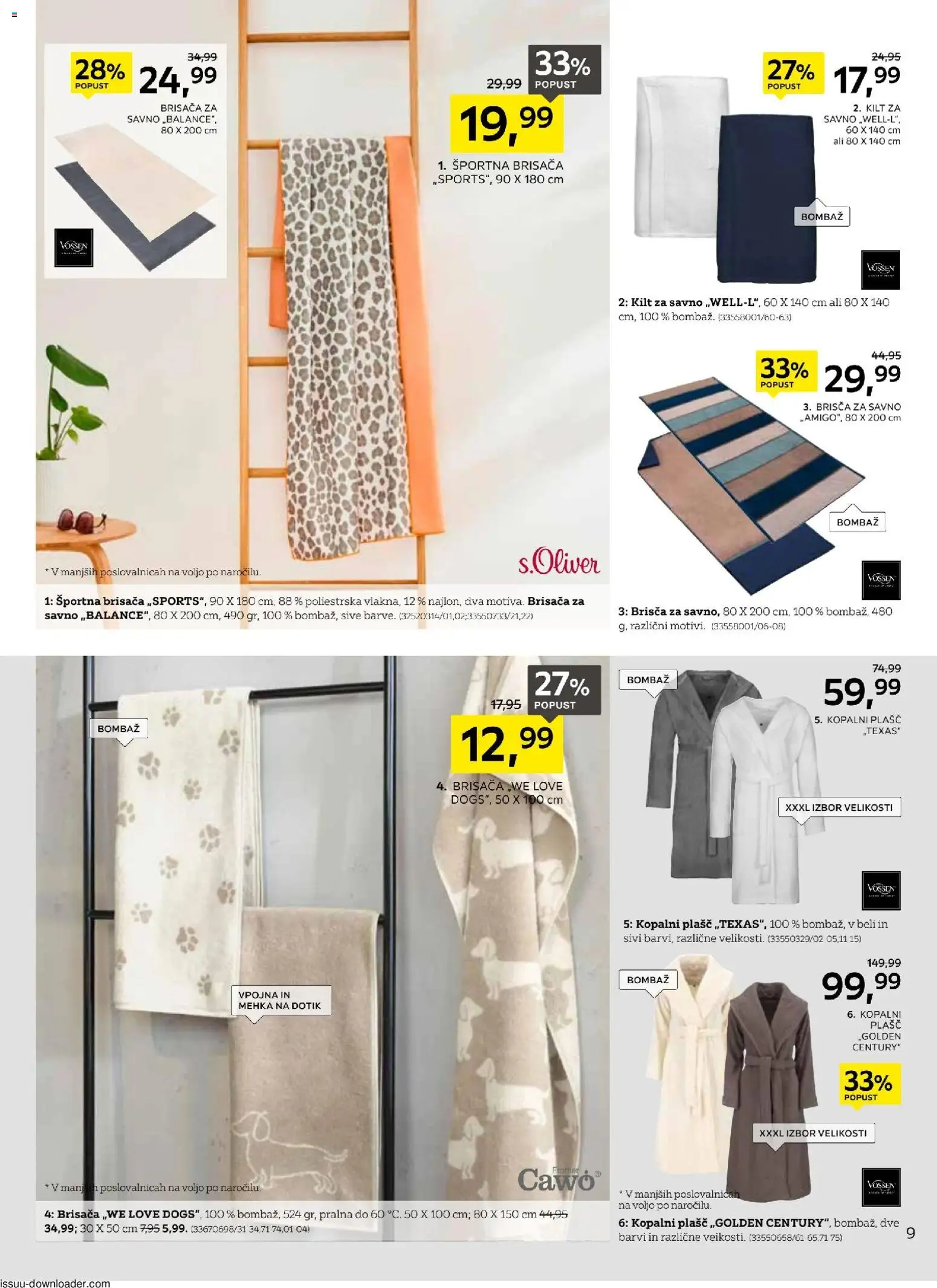 Novi XXXL Lesnina katalog ponudbe – veljaven od 04.11.2025 | Stran: 9 | Izdelki: Brisača, Plasc, Kopalni plasc