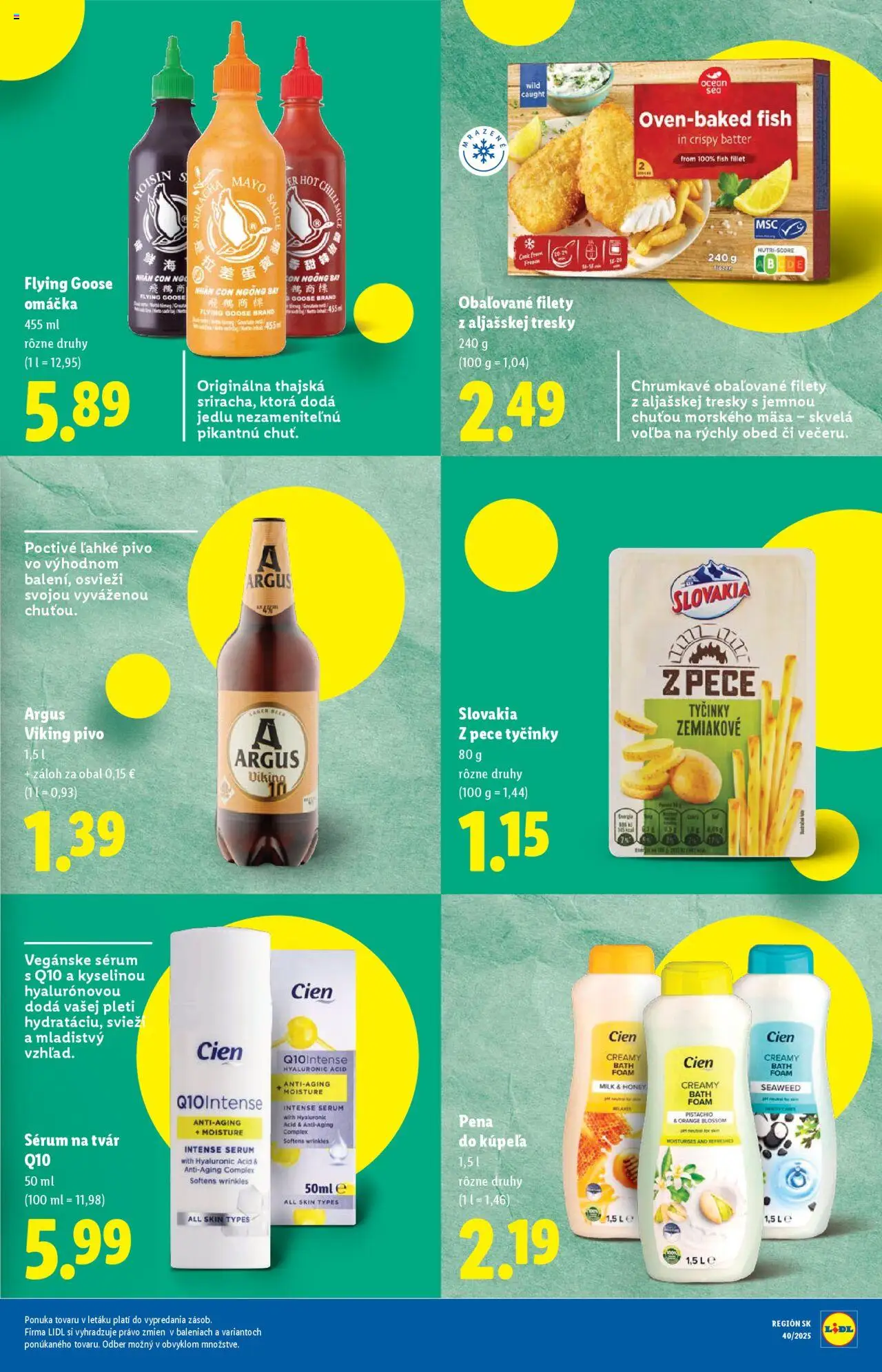 Nové Lidl akcie – leták je platný od 29.09.2025 | Strana: 27 | Produkty: Pivo, Pena do kúpeľa, Omáčka