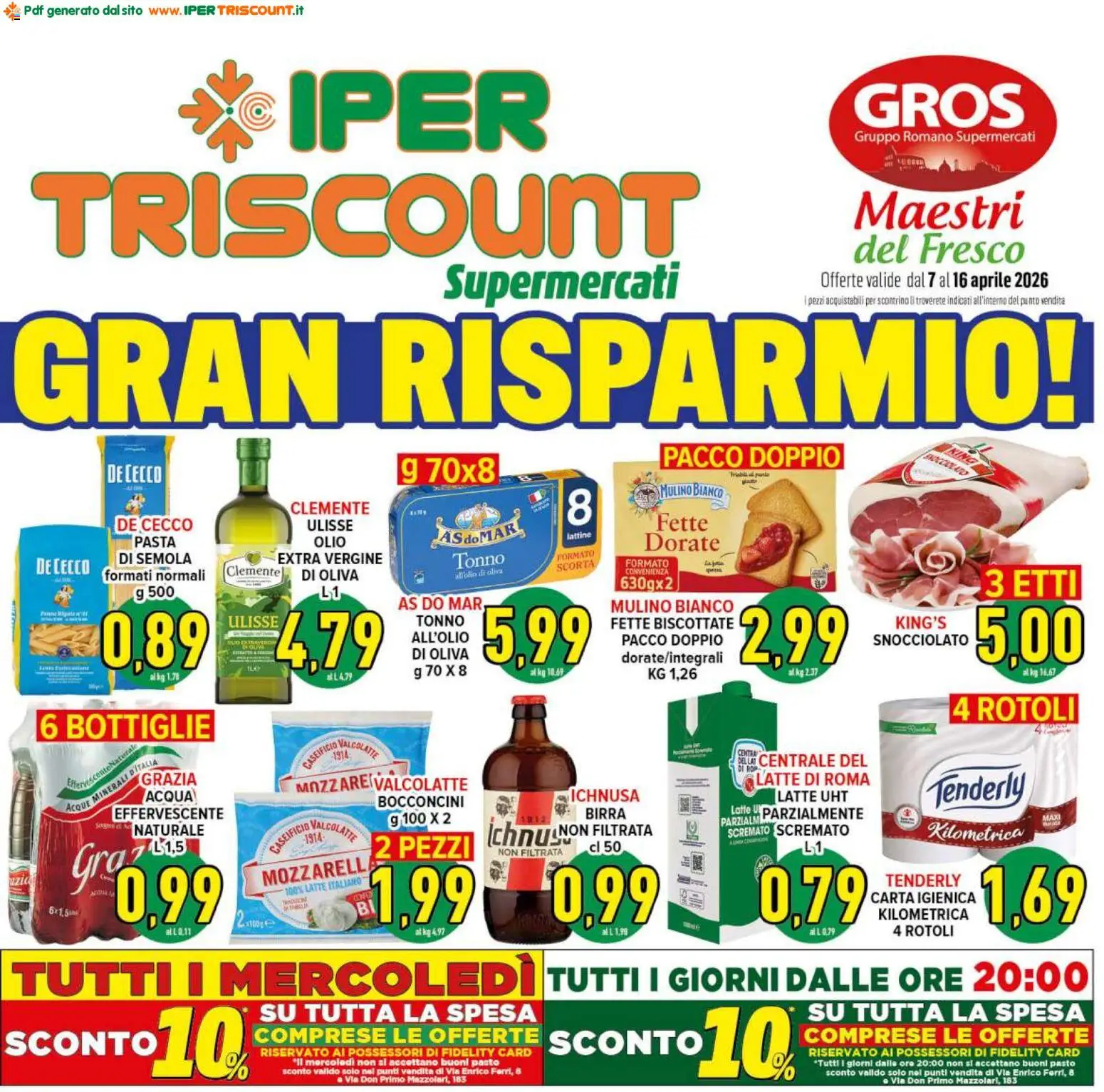 Volantino Ipertriscount del 07.04.2026 | Pagina: 1 | Prodotti: Olio, Pasta, Tonno, Penne