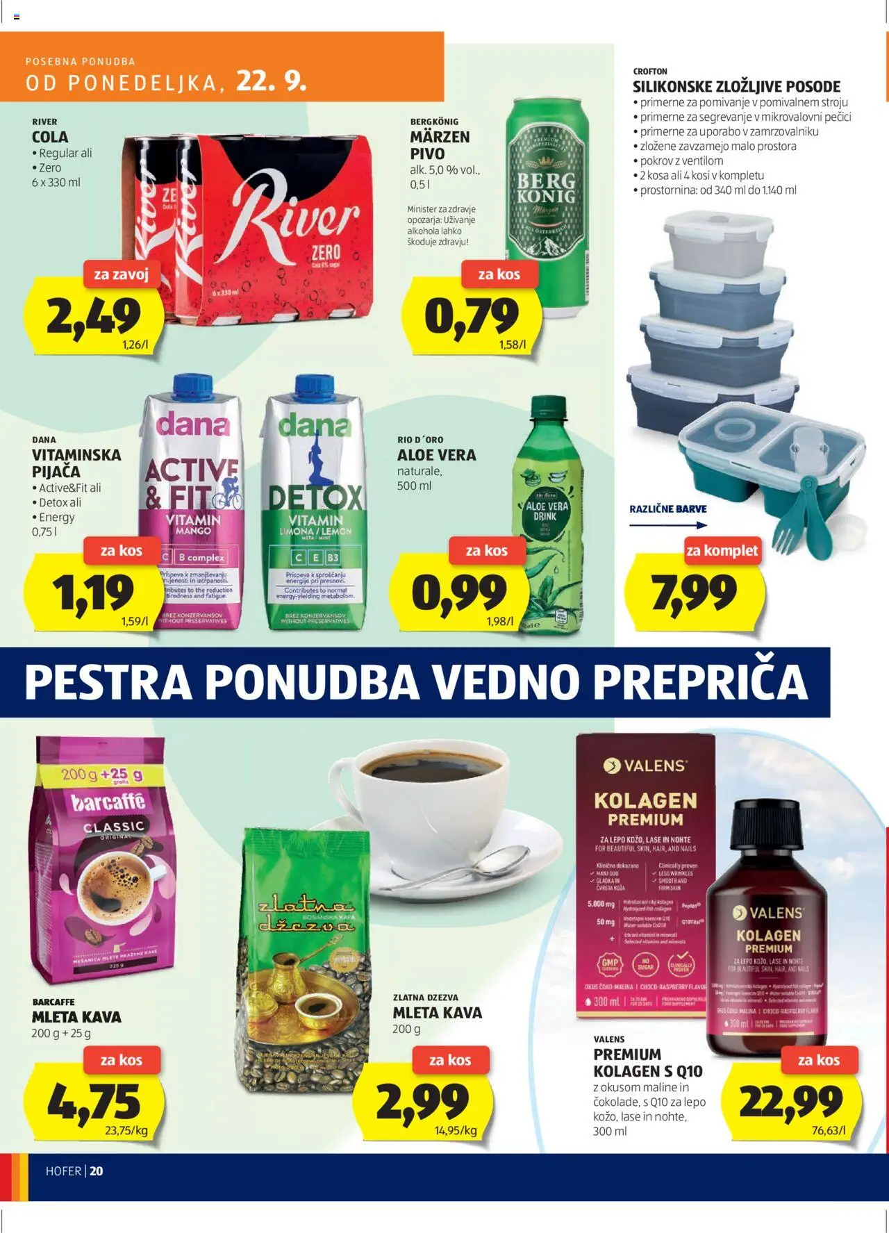 Hofer SI katalog | vrijedi od 18.09.2025 | Stranica: 20 | Proizvodi: Kava, Pivo, Barcaffe, Dzezva