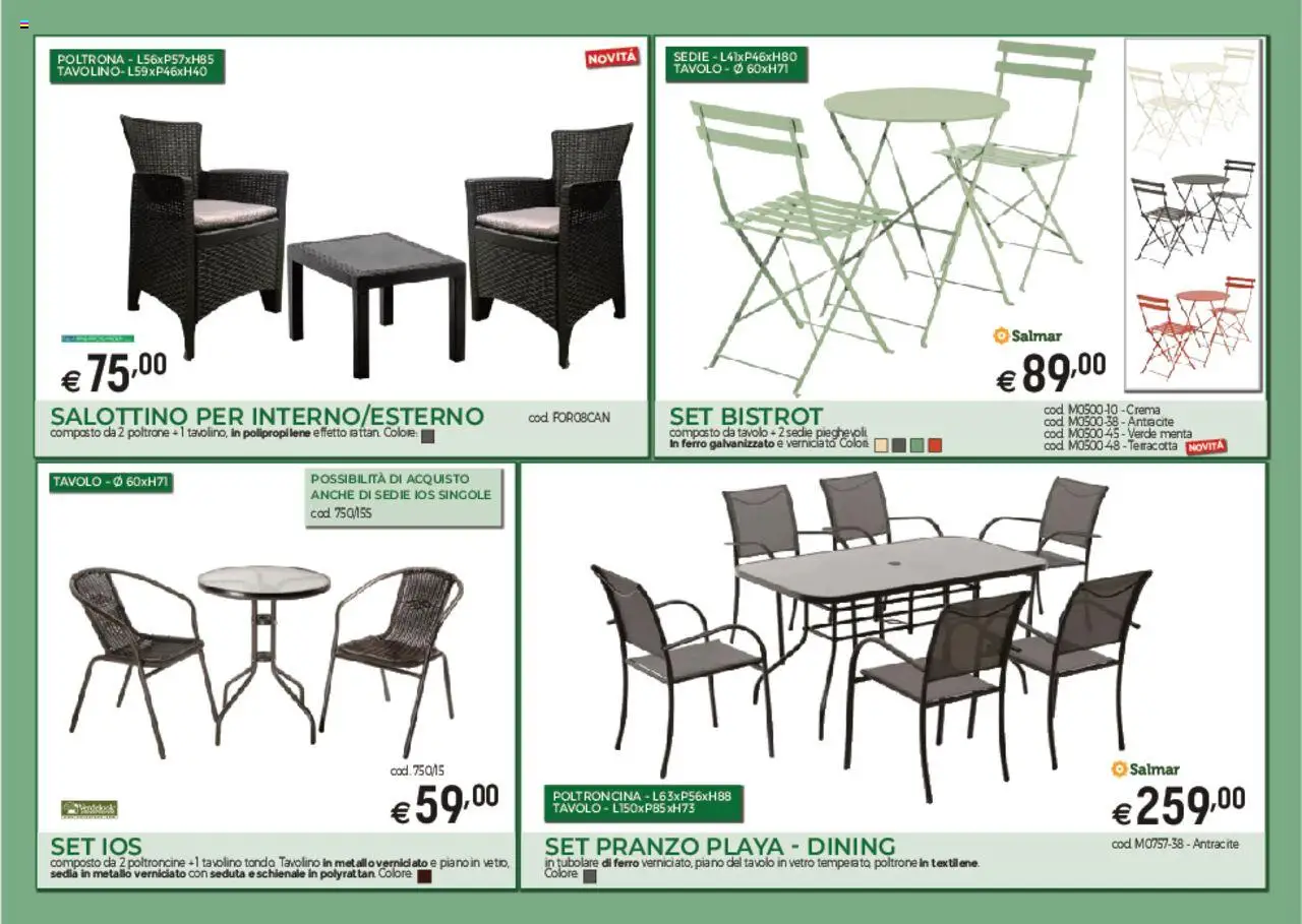 Volantino Brico OK del 03.03.2025 | Pagina: 3 | Prodotti: Tavolino, Crema, Tavolo, Sedia