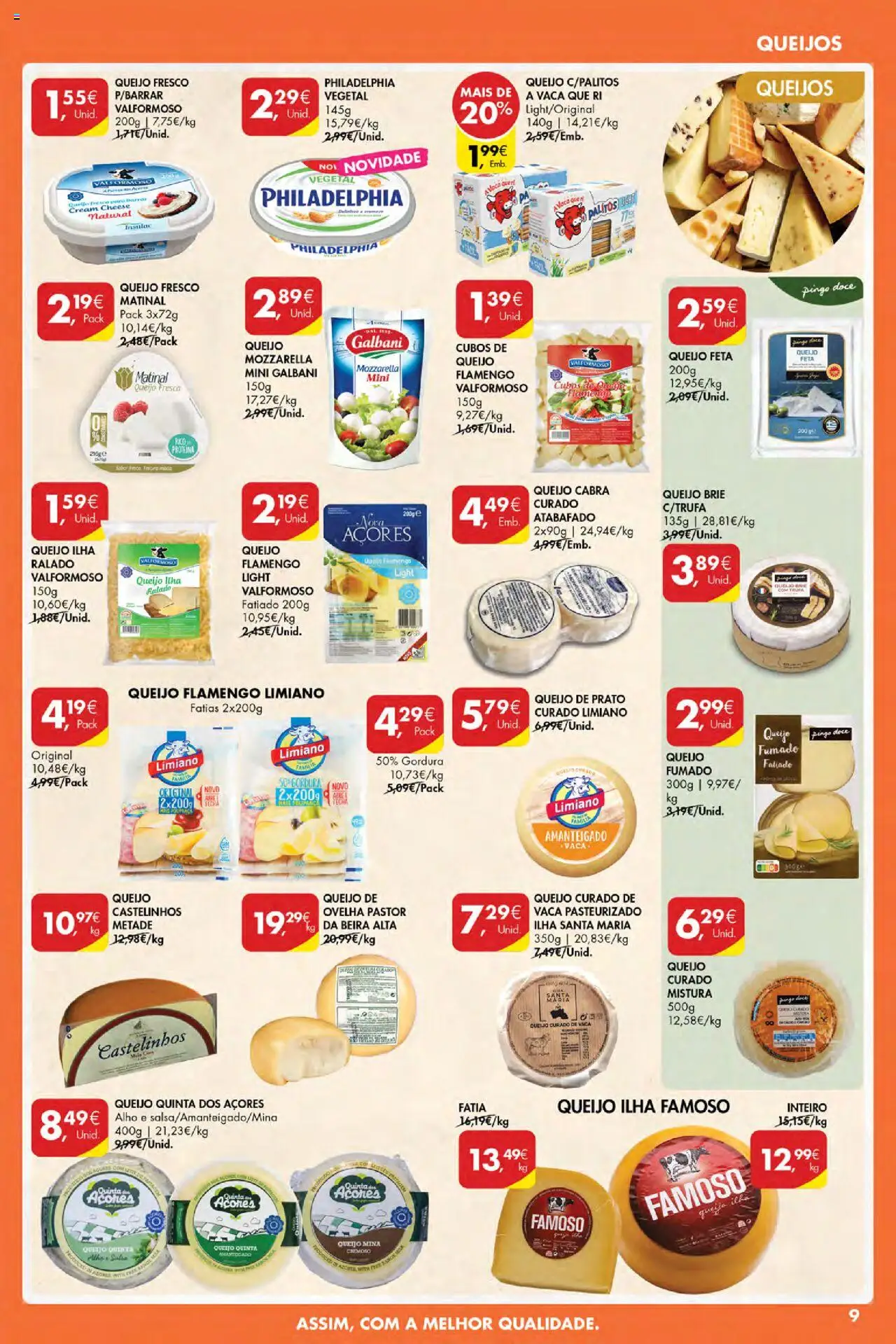 Pingo Doce Poupe Esta Semana Açores │ válido de 07.08.2025 | Página: 9 | Produtos: Cream cheese, Queijo, Queijo feta, Proteina
