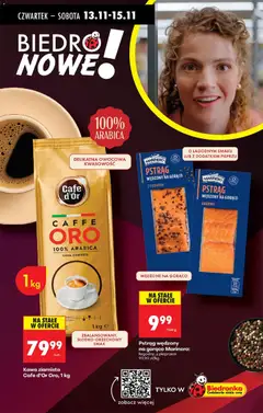 Pogląd oferty "Kawa ziarnista Cafe d'Or Oro, 1 kg, Kawa ziarnista, 1 kg, zbalansowany, słodko-orzechowy smak" - ważna od 13.11.2025 | Strona: 39