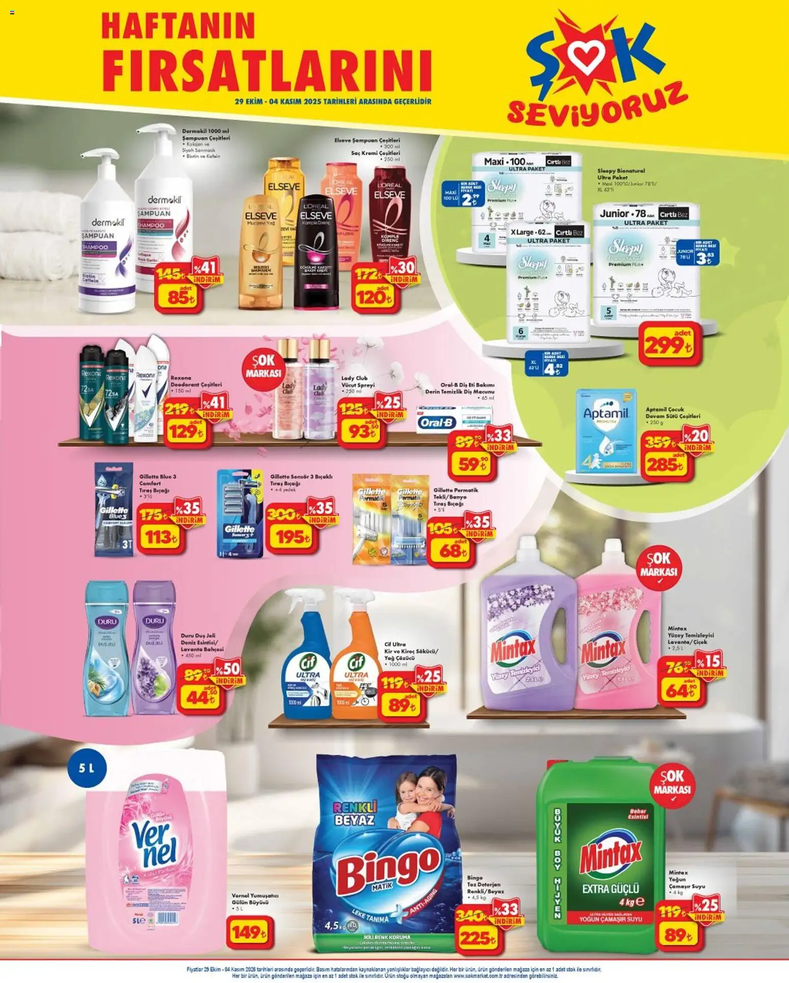 Şok Market Katalog - 29.10.2025 tarihinden itibaren geçerlidir | Sayfa: 3 | Ürünler: Duş, Şampuan, Deodorant, Yüzey temizleyici