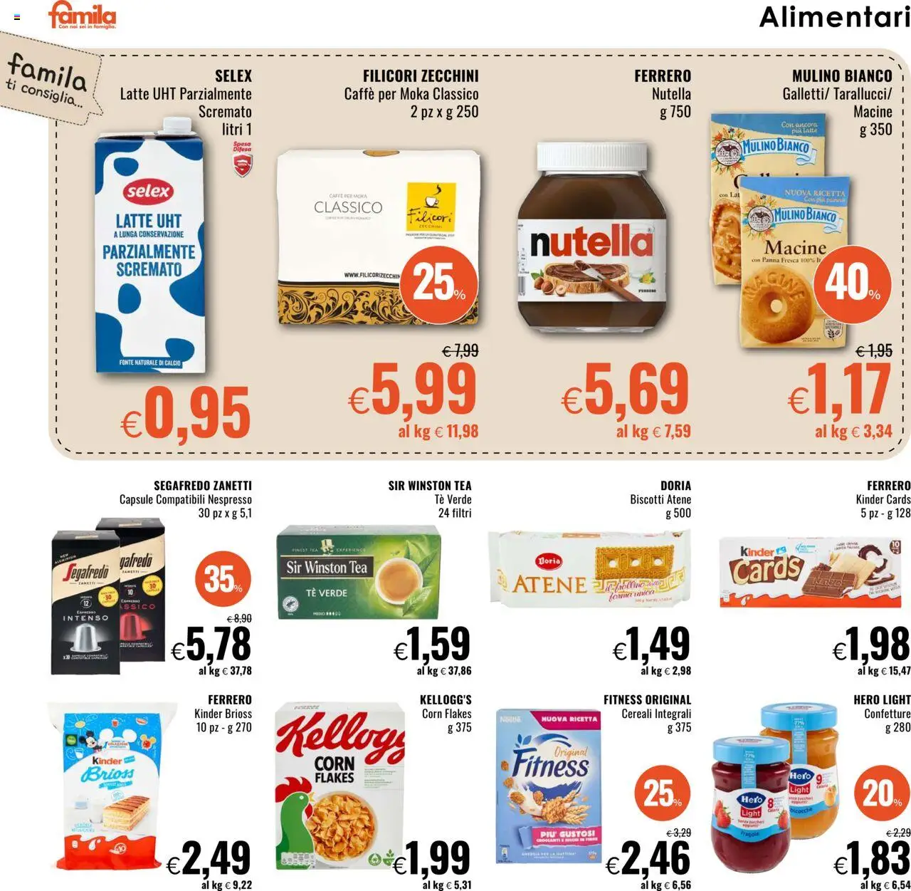 Volantino Famila del 18.09.2025 | Pagina: 12 | Prodotti: Fragole, Cereali, Latte, Nutella