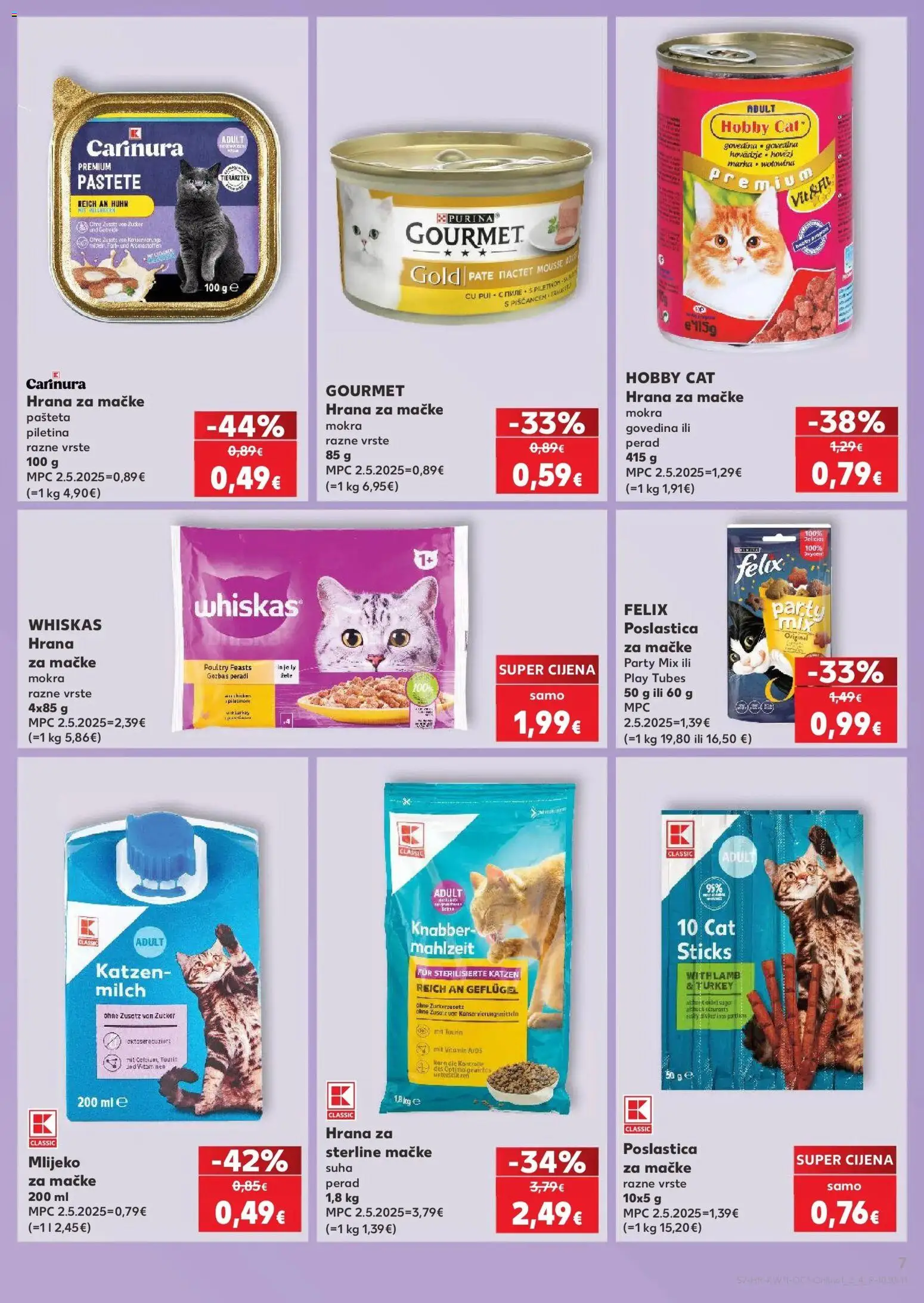 Kaufland katalog | vrijedi od 10.03.2026 | Stranica: 7 | Proizvodi: Whiskas, Mlijeko, Govedina, Hrana za mačke