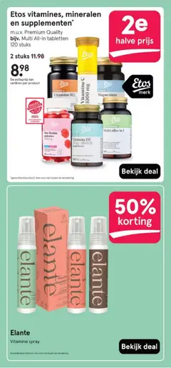 Etos vitamines, mineralen en supplementen, m.u.v. Premium Quality bijv. Multi All-in tabletten 120 stuks - Voorbeeld van een folder van Etos, geldig van 10.11.2025 | Pagina: 57