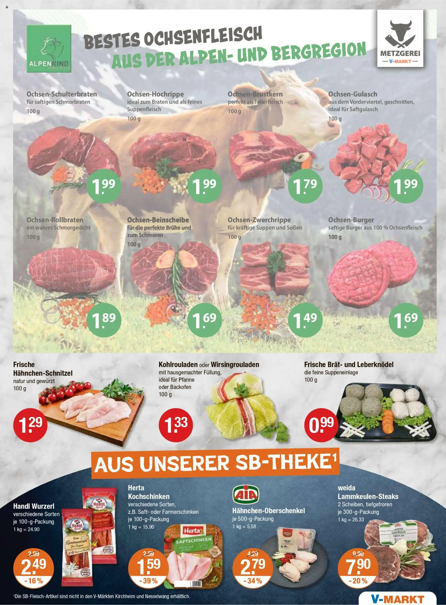 V-Markt - Schwaben / Oberbayern – gültig ab 27.11.2025 | Seite: 7 | Produkte: Burger, Suppenfleisch, Backofen, Saft