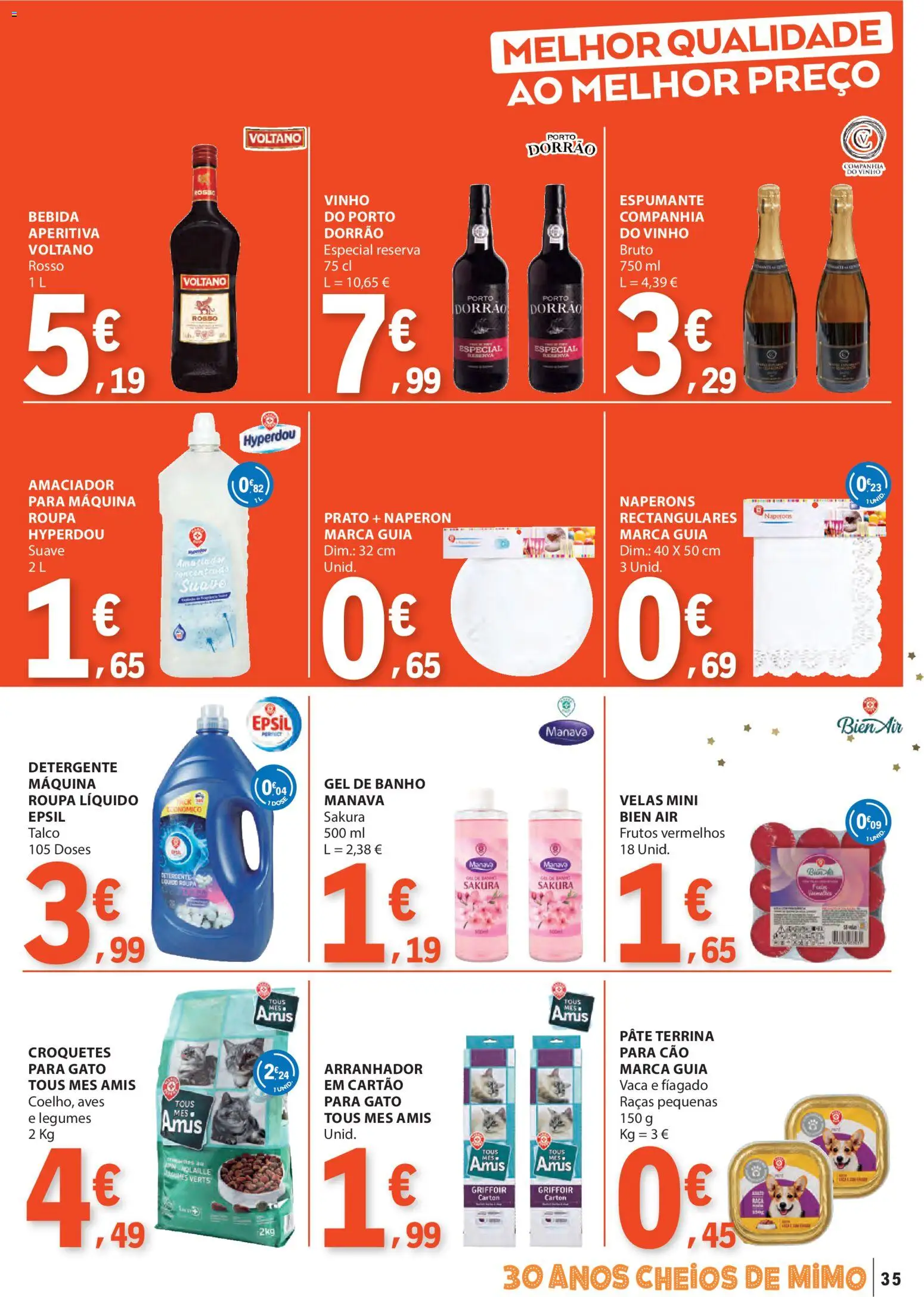 E.Leclerc folheto │ válido de 18.12.2025 | Página: 35 | Produtos: Detergente, Banho, Bebida, Velas