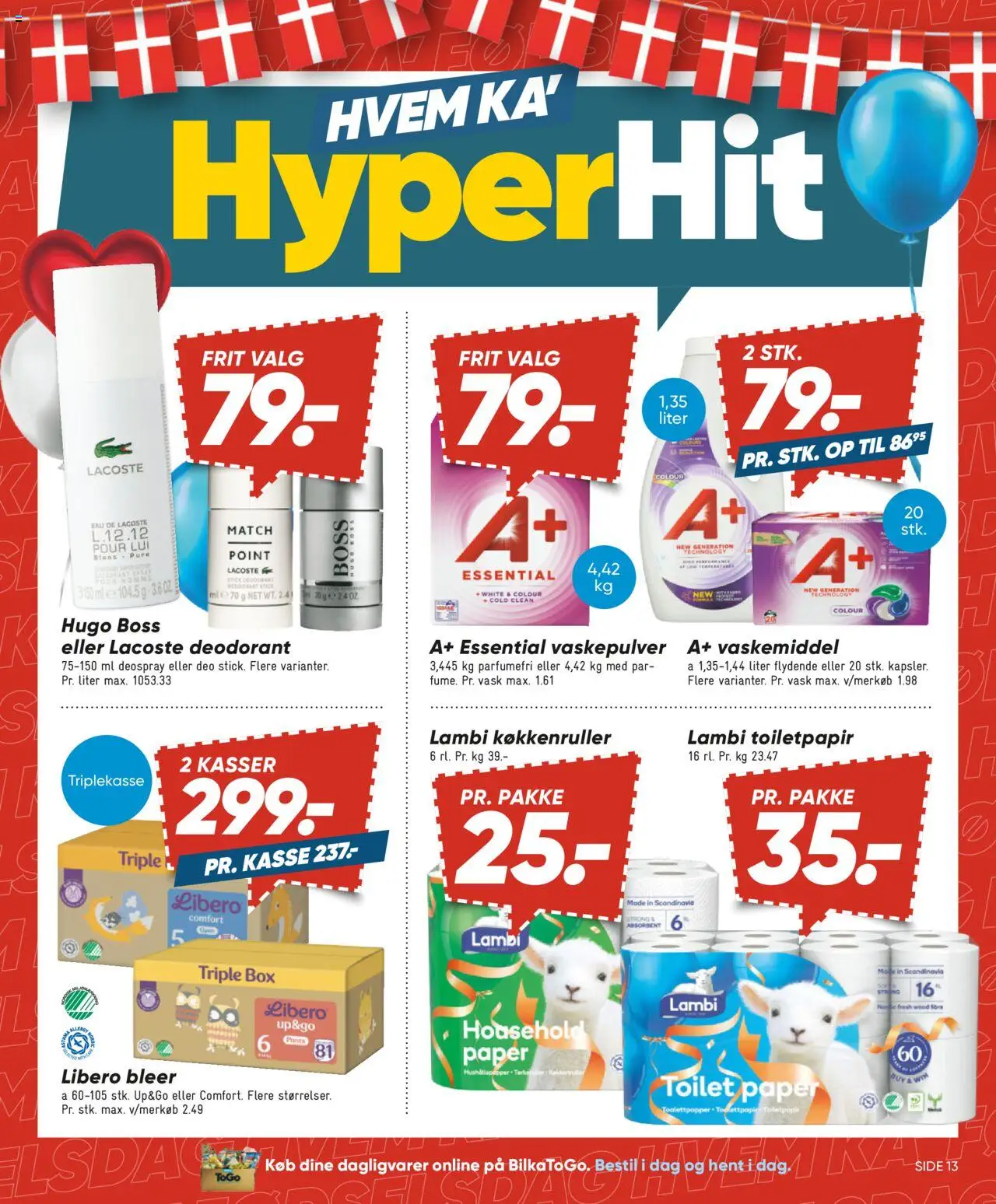 Bilka Tilbudsavis gyldig fra 08.08.2025 | Side: 13 | Produkter: Deodorant, Vaskepulver, Toilet