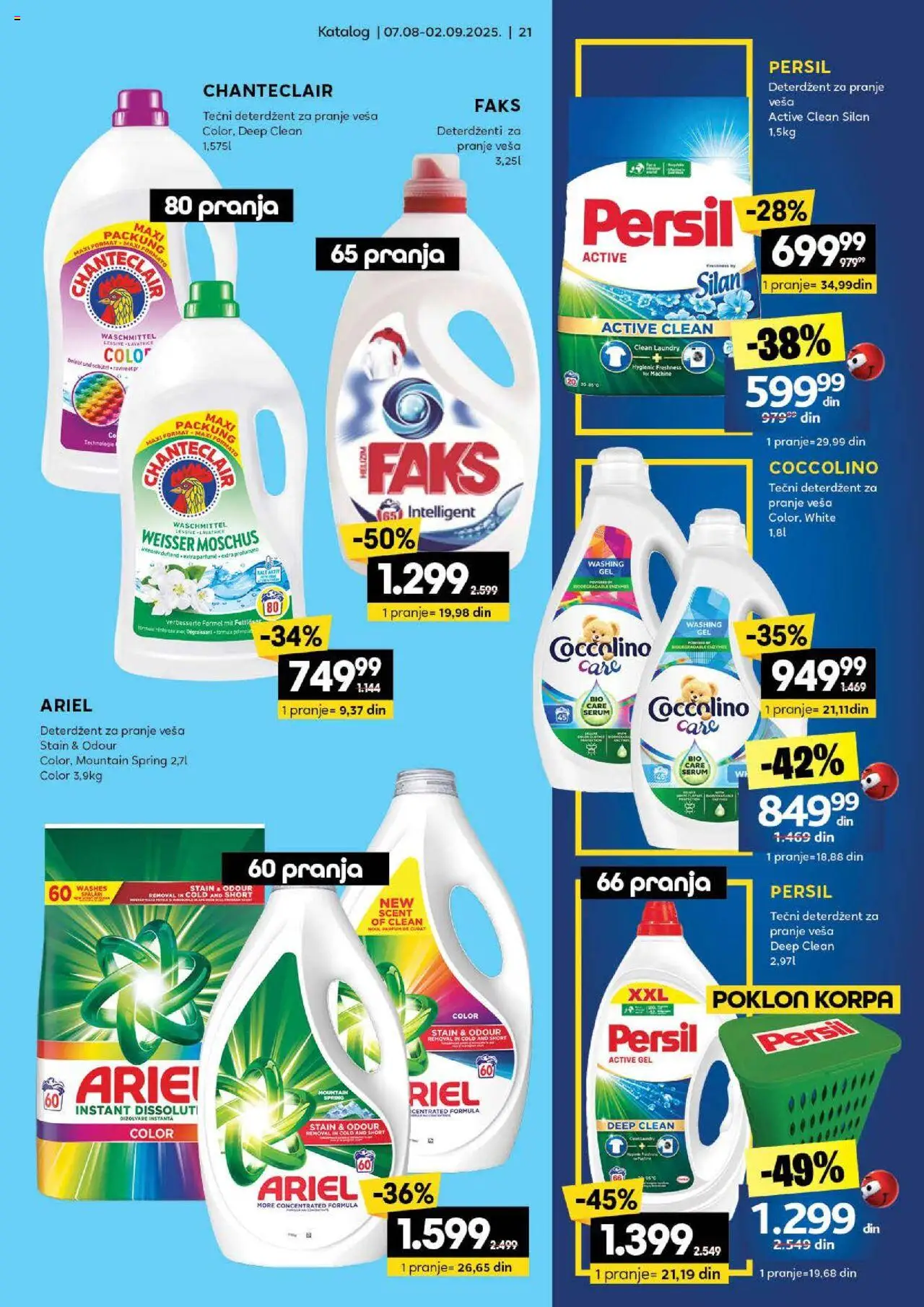 Idea katalog - važi od 07.08.2025 | Strana: 21 | Proizvode: Tečni deterdžent, Ariel, Silan, Korpa