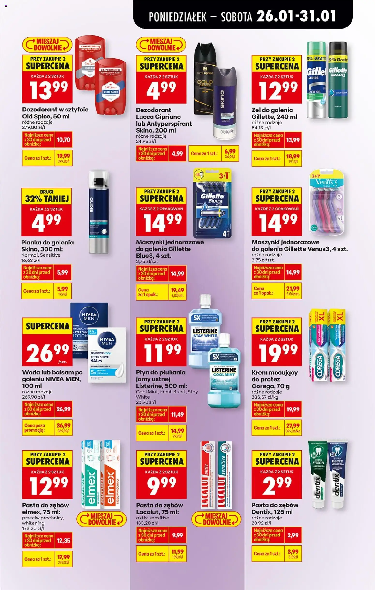 Biedronka gazetka od 26.01.2026 | Strona: 57 | Produkty: Antyperspirant, Pasta do zębów, Old spice, Woda