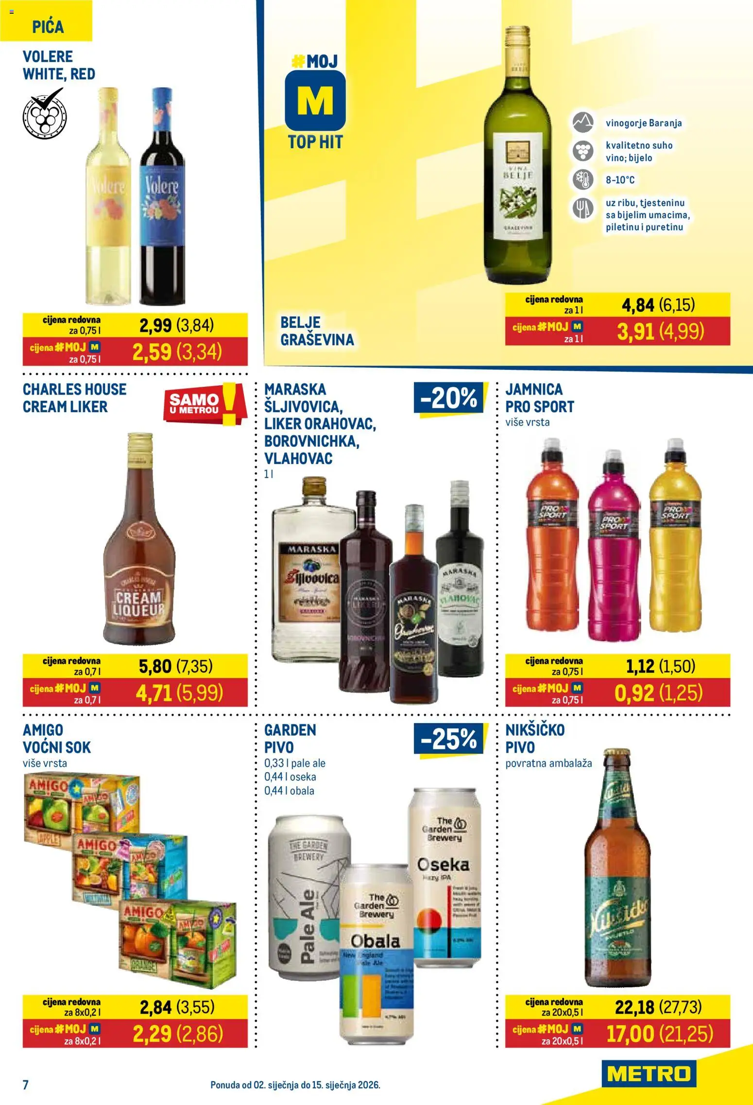 Metro katalog | vrijedi od 02.01.2026 | Stranica: 7 | Proizvodi: Pica, Sok, Jamnica, Liker