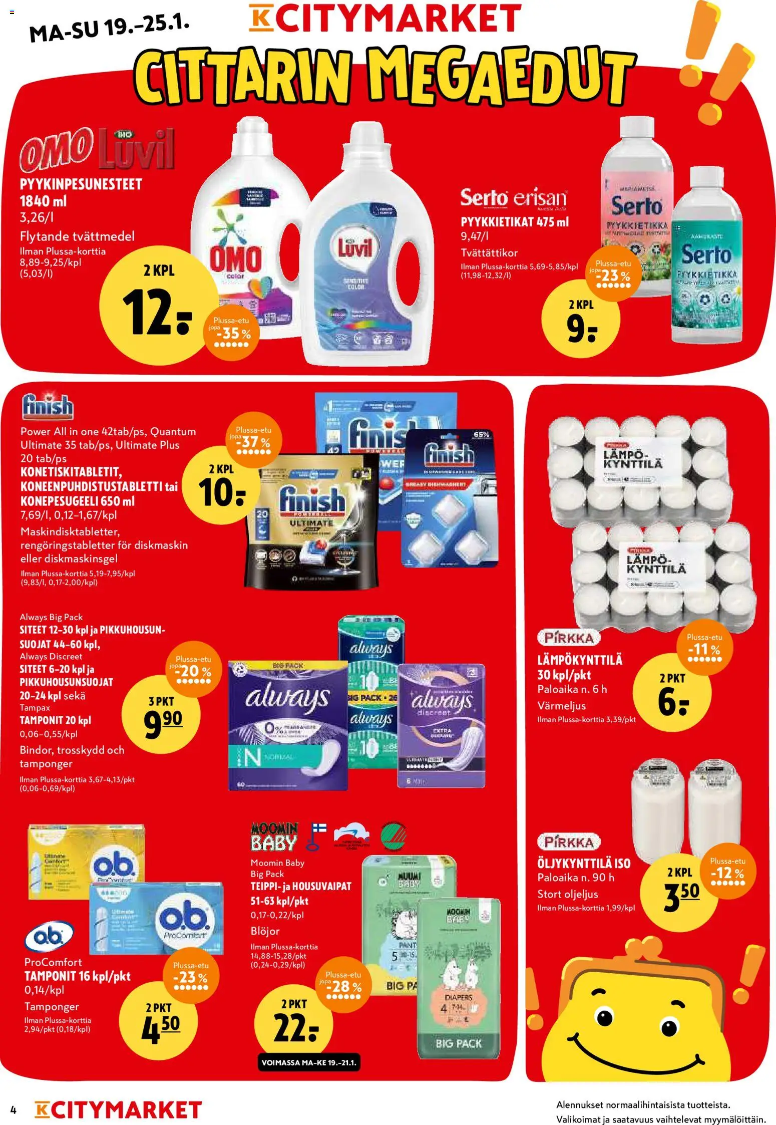 K-Citymarket tarjoukset – voimassa 19.01.2026 alkaen | Sivu: 4 | Tuotteet: Siteet, Teippi