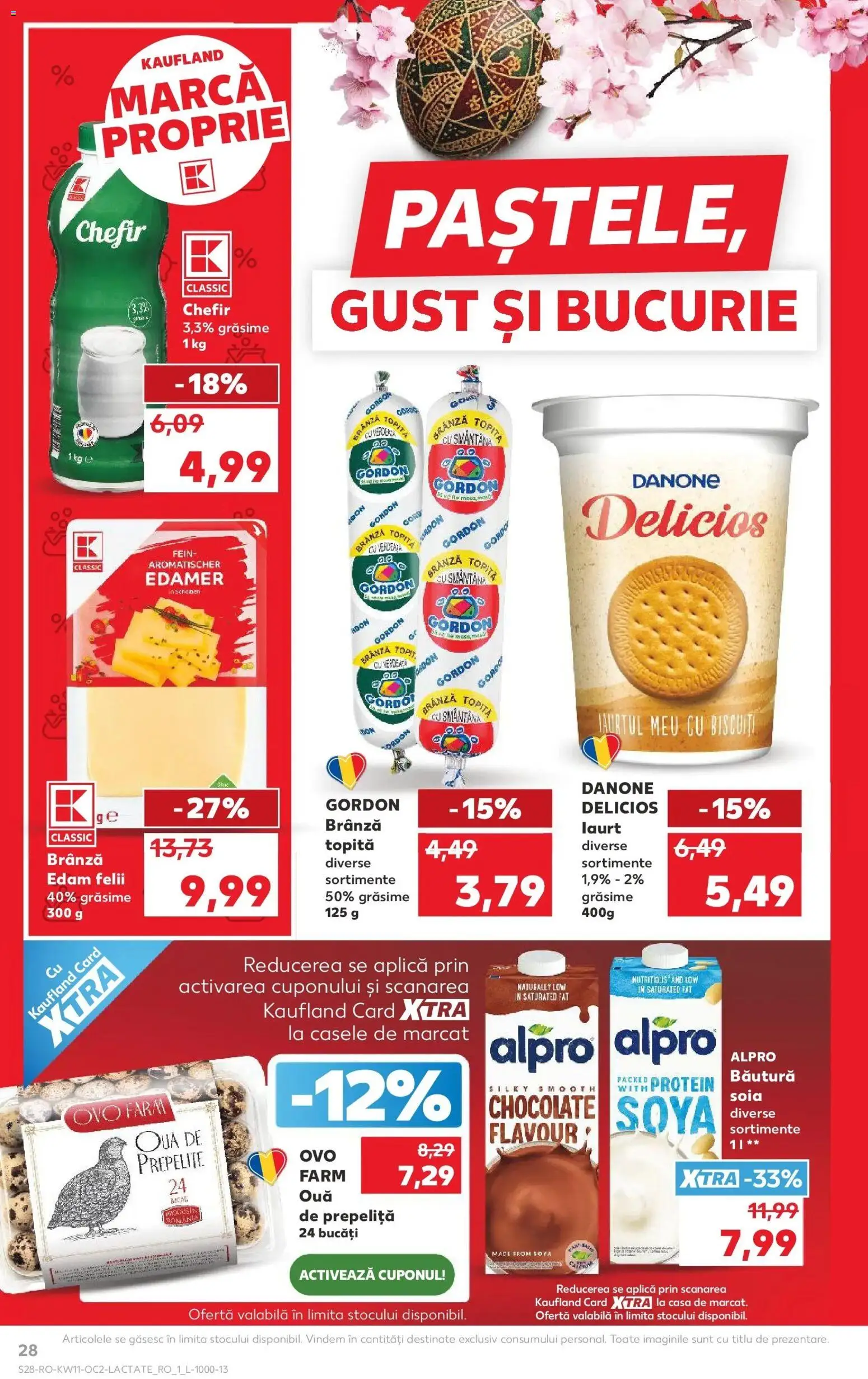 Noul catalog Kaufland – valabil de la 11.03.2026 | Pagină: 28 | Produse: Brânză, Ouă, Smântână, Verdeață