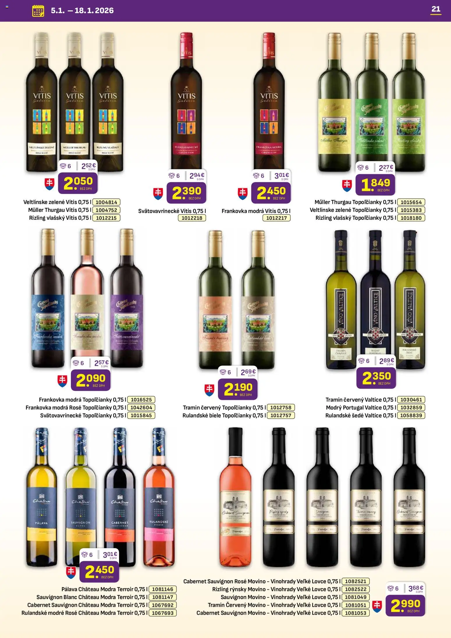 Nové Libex akcie – leták je platný od 05.01.2026 | Strana: 21 | Produkty: Víno