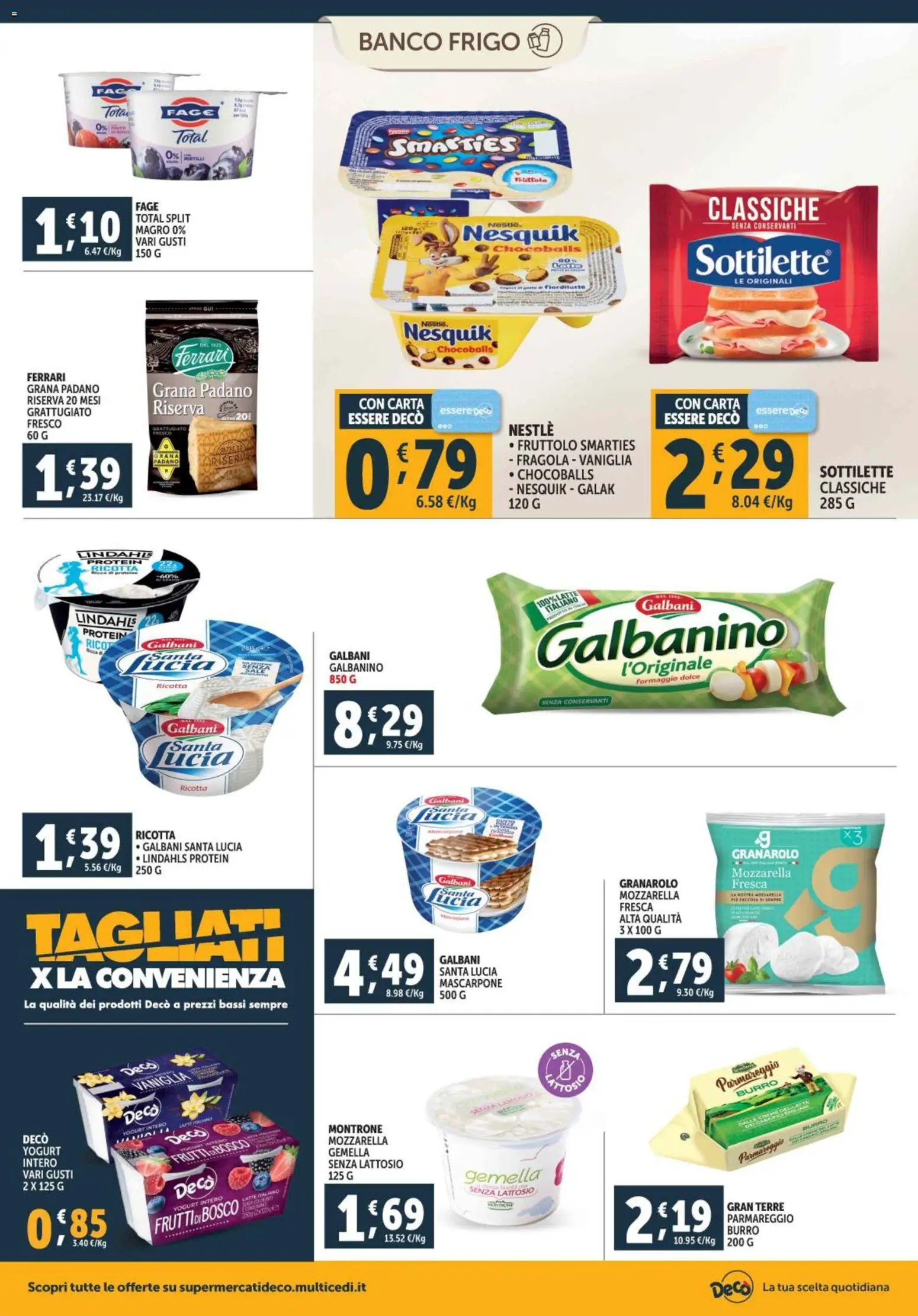 Volantino Decò del 28.10.2025 | Pagina: 8 | Prodotti: Mozzarella, Latte, Formaggio, Mascarpone