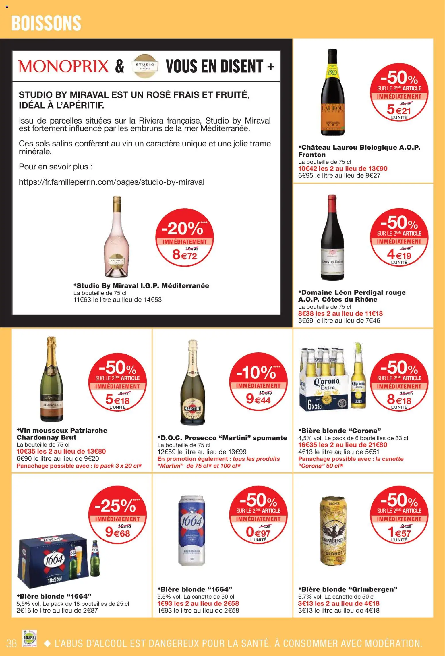 {H1} | Page: 38 | Produits: Mousseux, Prosecco, Martini, Vin