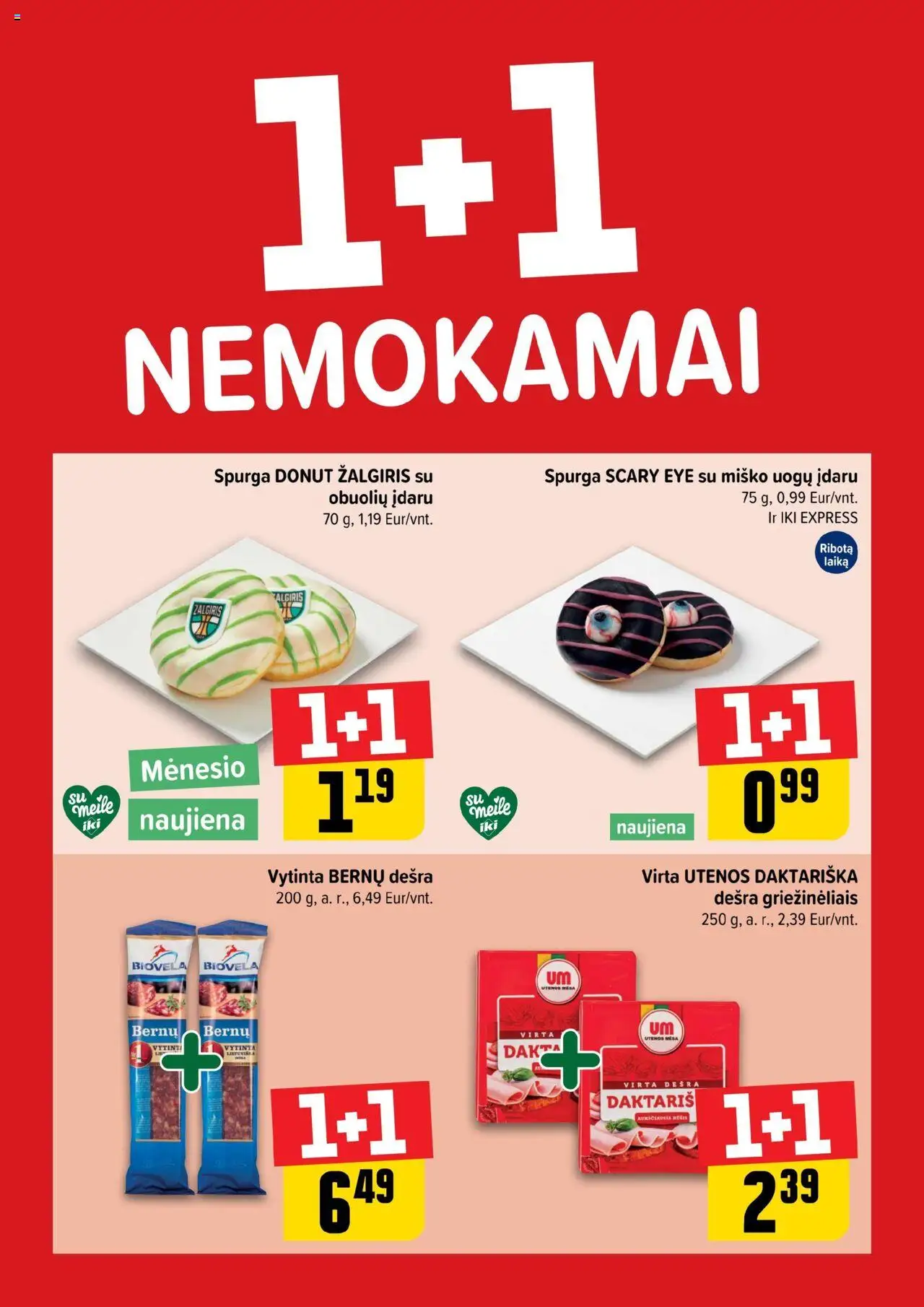 IKI akcijos nuo 20.10.2025 | Puslapis: 1 | Prekių: Spurga, Dešra