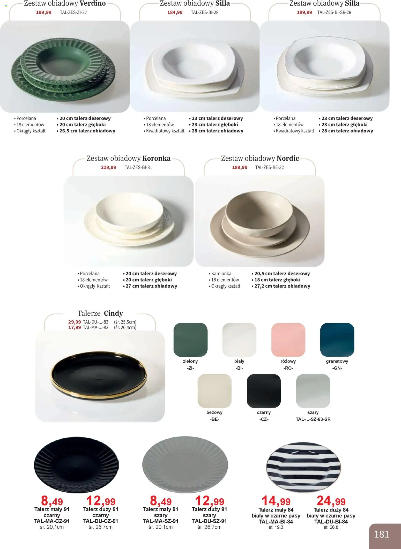 Bodzio Katalog od 01.01.2026 | Strona: 181 | Produkty: Talerze, Zestaw obiadowy