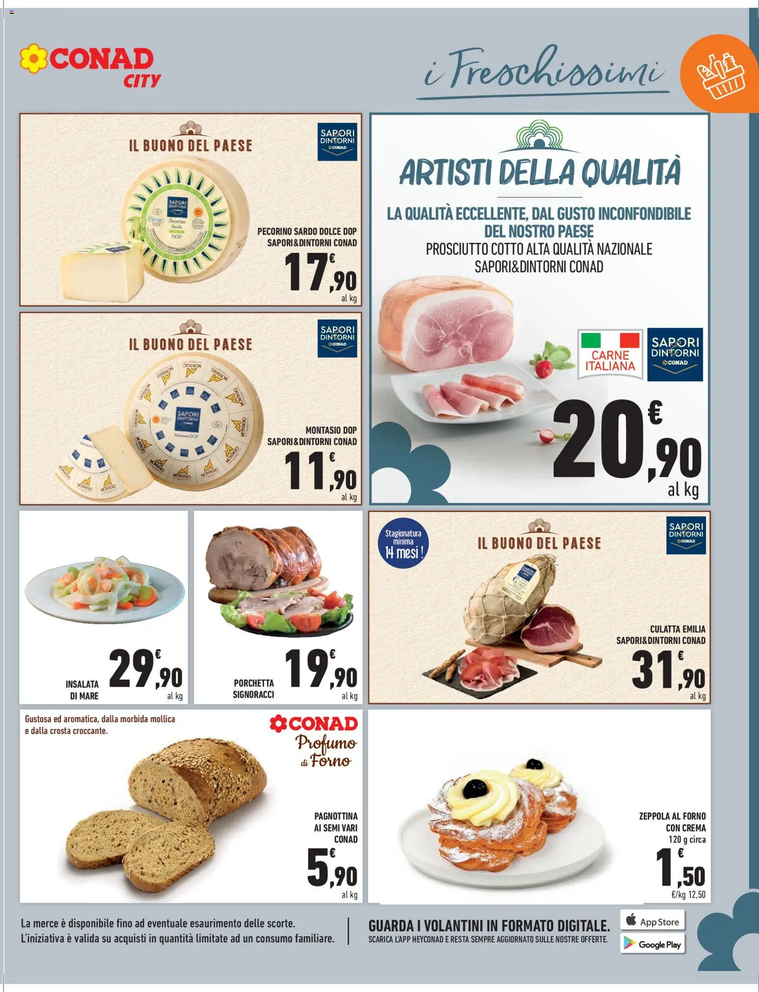 Volantino Conad del 13.03.2026 | Pagina: 9 | Prodotti: Prosciutto Cotto, Insalata, Forno, Pecorino