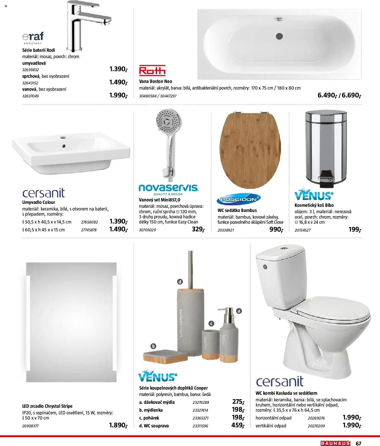Bauhaus katalog Sanita od 03.11.2025 | Strana: 67 | Produkty: Hadice, Umyvadlo, Wc, LED