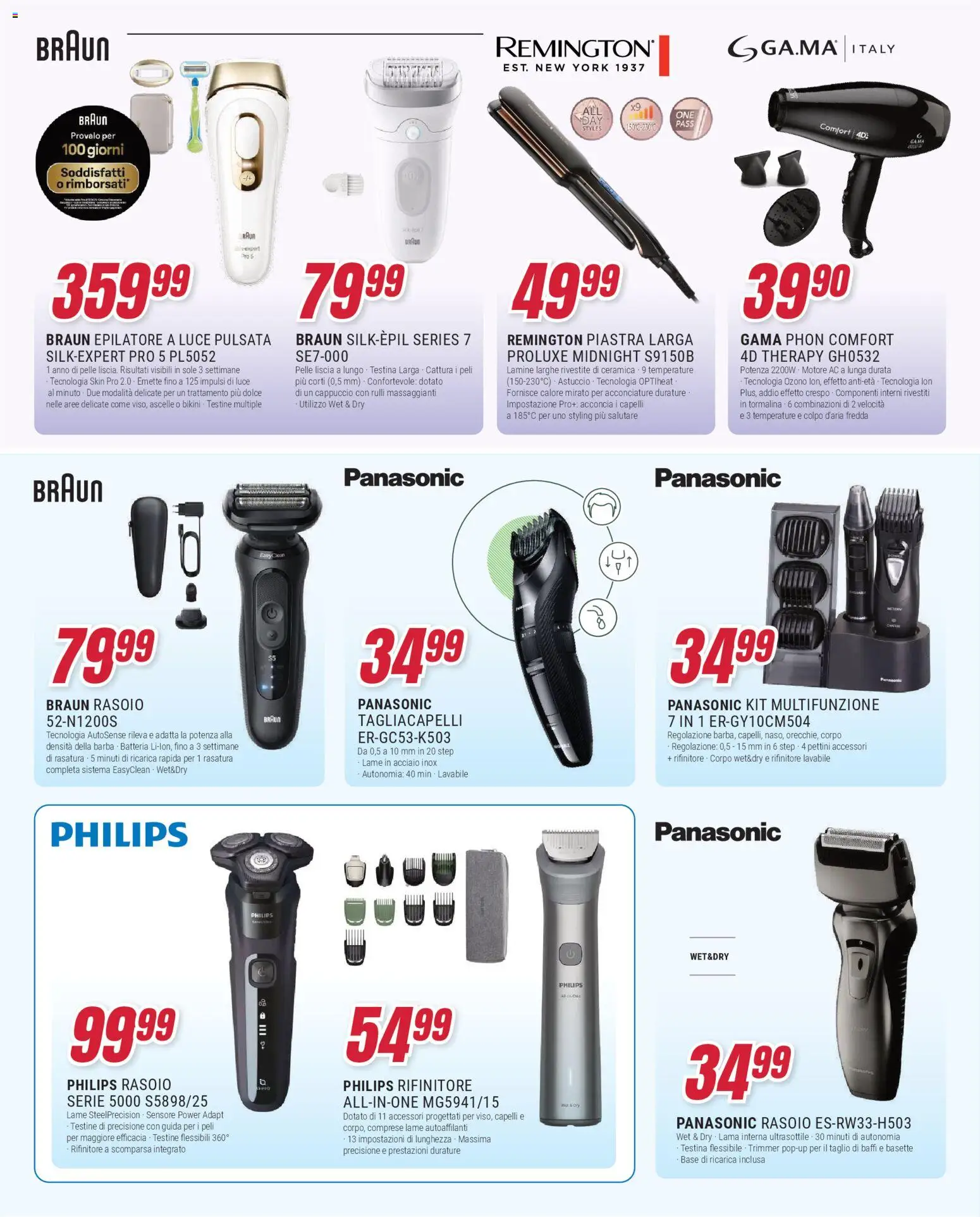 Volantino Trony del 09.04.2026 | Pagina: 18 | Prodotti: Rasoio, Astuccio, Epilatore, Batteria