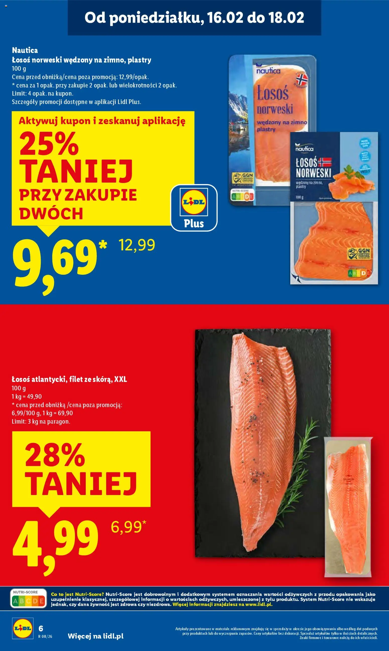 Lidl Gazetka od 16.02.2026 | Strona: 6 | Produkty: Łosoś, Łosoś norweski
