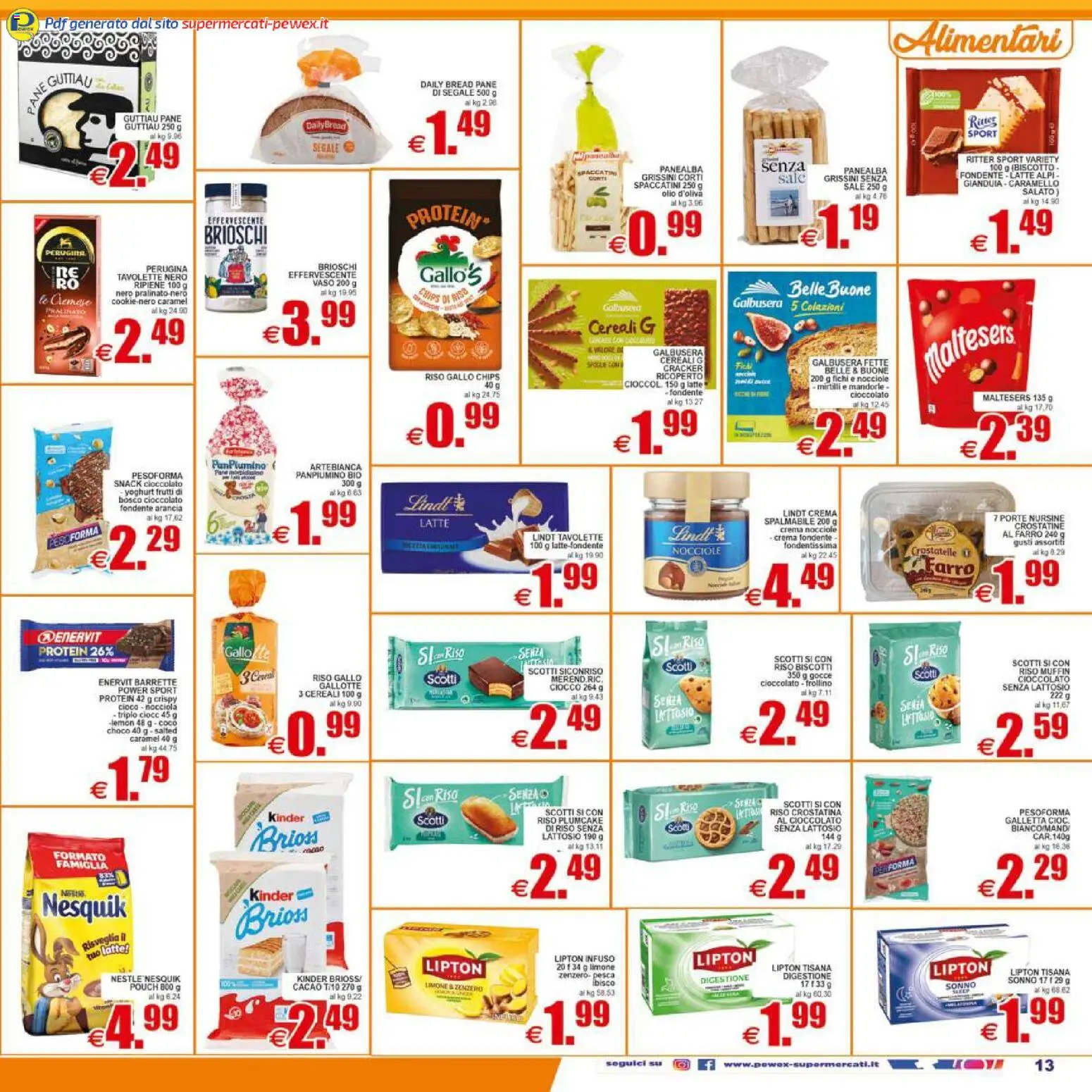 Volantino Pewex del 17.04.2026 | Pagina: 13 | Prodotti: Cereali, Sale, Latte, Plumcake
