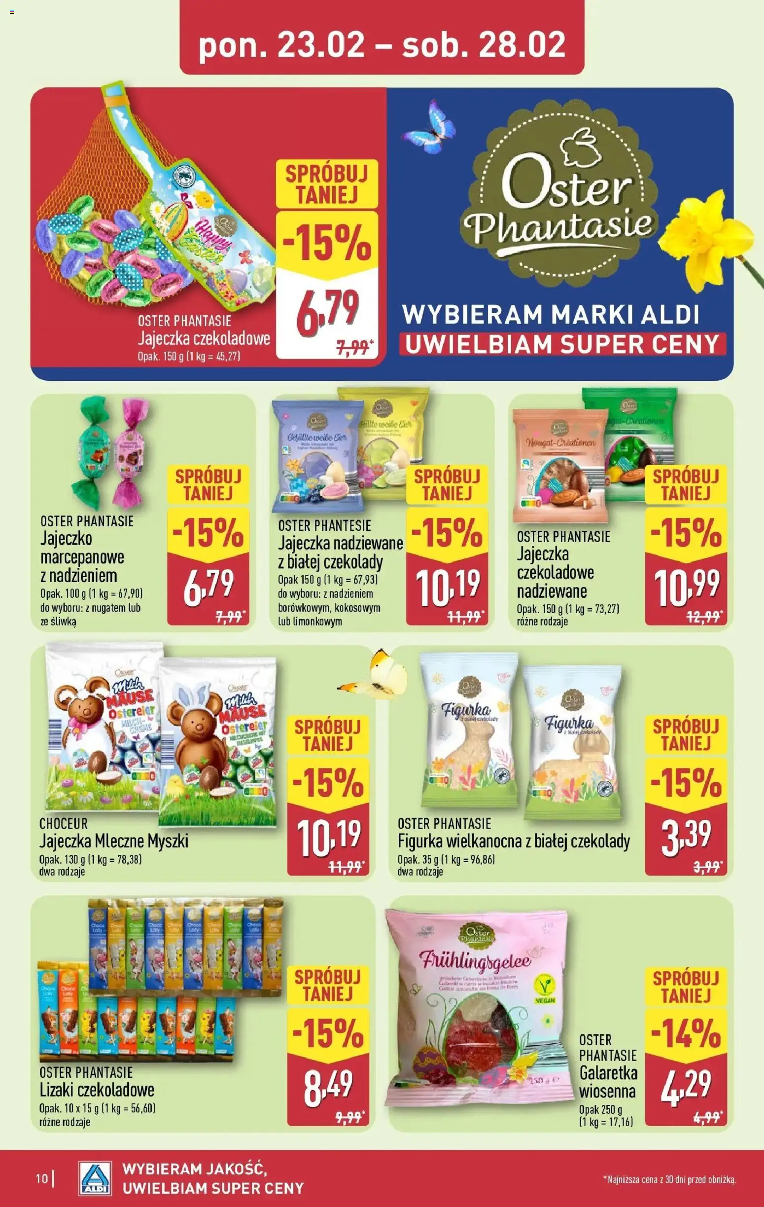 Aldi Gazetka - Okazje na weekend od 26.02.2026 | Strona: 10 | Produkty: Czekolady, Galaretka, Lizaki