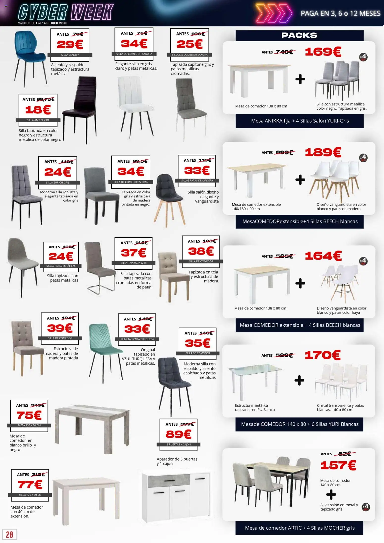 Atrapa Muebles - folleto │ válido desde el 01.12.2025 | Página: 20 | Productos: Silla de comedor, Silla tapizada, Mesa, Aparador