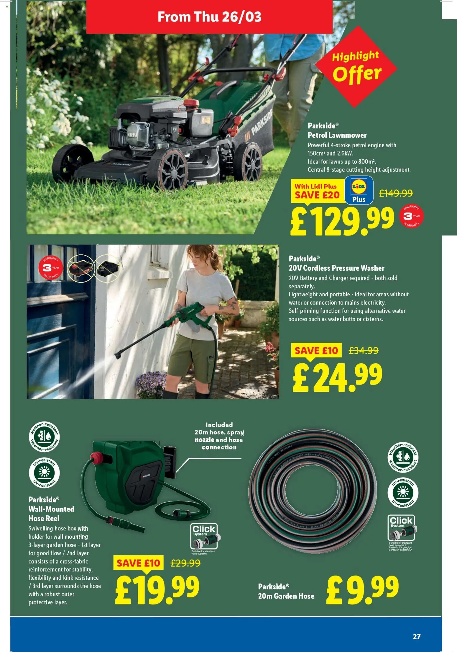 {H1} | Page: 27 | Products: Garden hose, Box, Battery, Pressure washer
