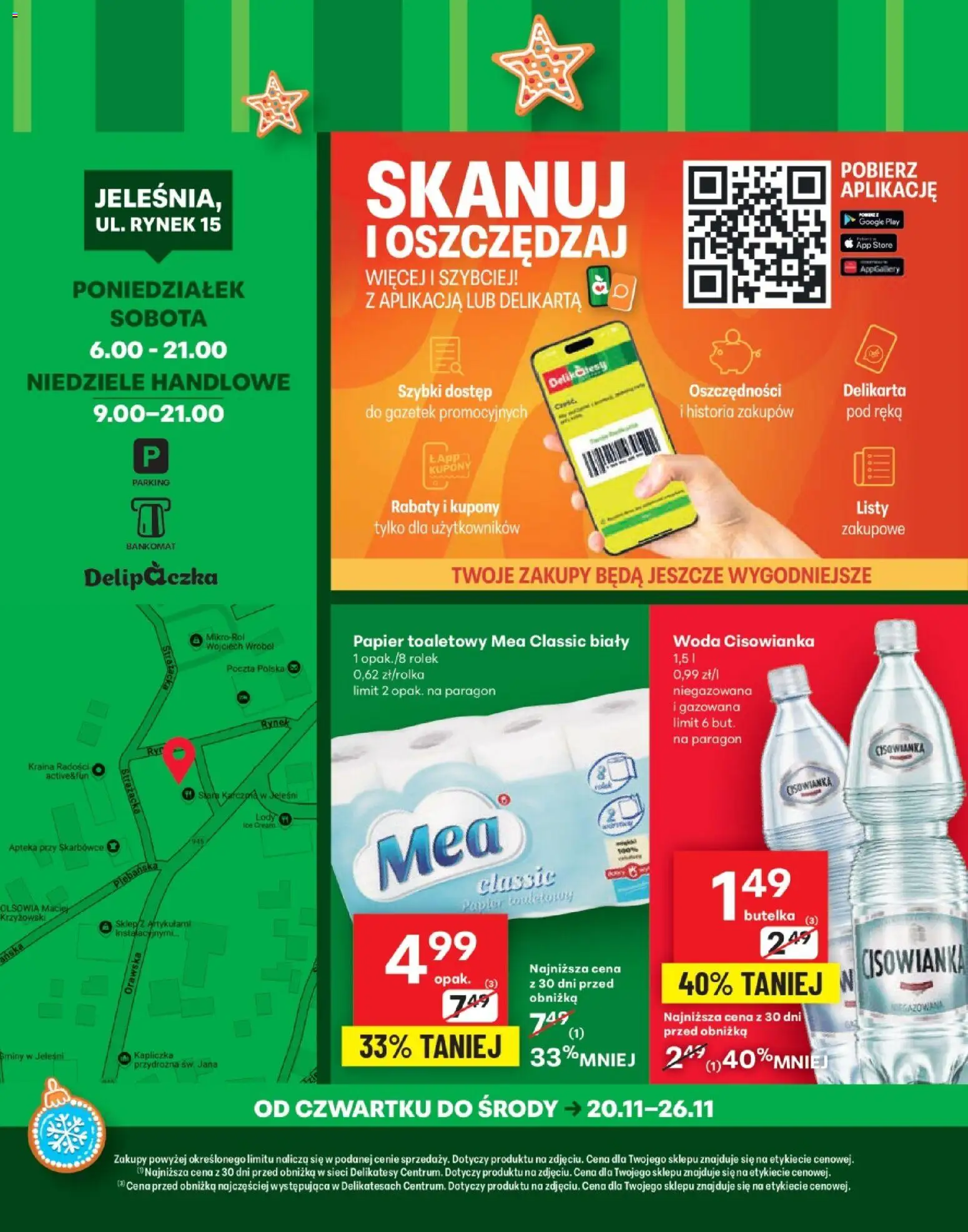 Delikatesy Centrum Gazetka - Jeleśnia Otwarcie od 20.11.2025 | Strona: 4 | Produkty: Papier toaletowy, Delikatesy, Lody, Woda