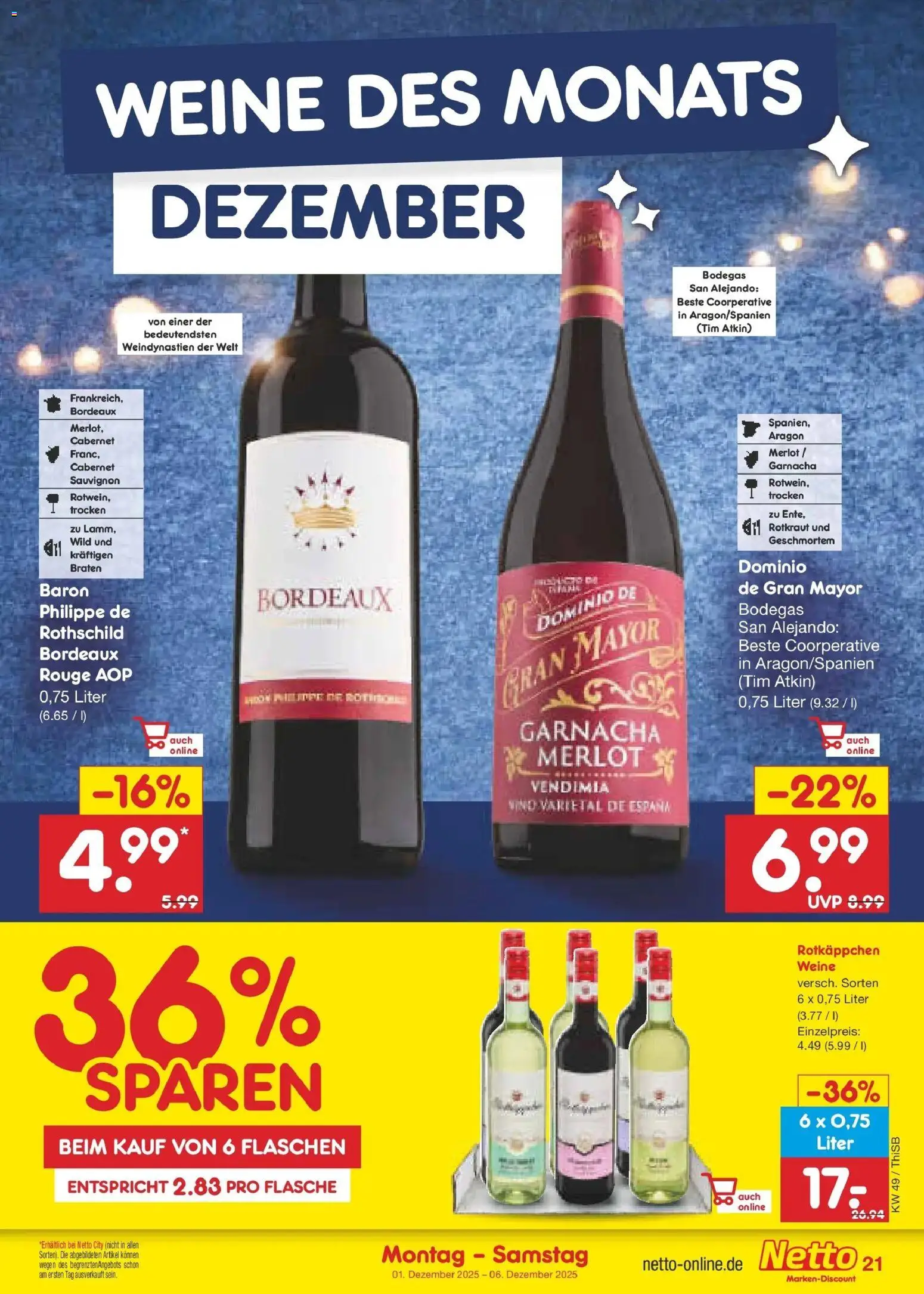 Netto Marken-Discount prospekt Spremberg	 – gültig ab 01.12.2025 | Seite: 23 | Produkte: Merlot, Rouge, Rotkäppchen