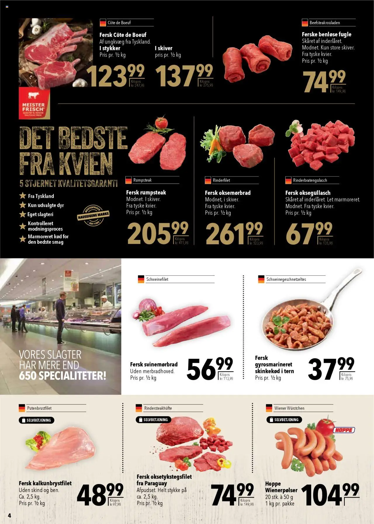 CITTI Markt Dänemark-Werbung – gültig ab 10.09.2025 | Seite: 4 | Produkte: Rumpsteak, Wiener wurstchen, Rinderfilet, Schweinefilet