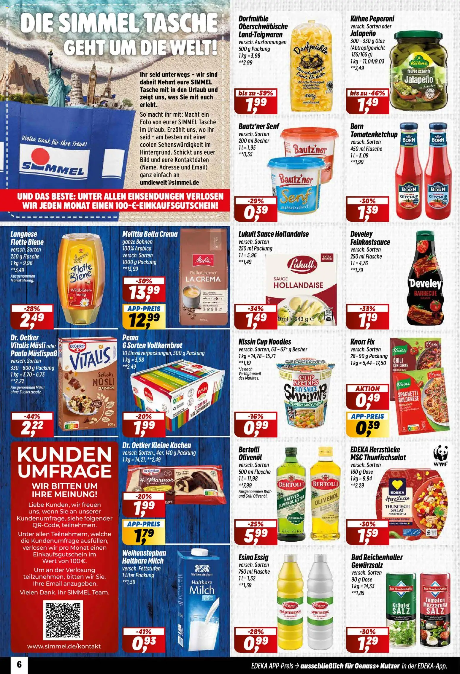 Simmel Prospekt 	 – gültig ab 13.04.2026 | Seite: 6 | Produkte: Melitta, Knorr fix, Olivenol, Ketchup