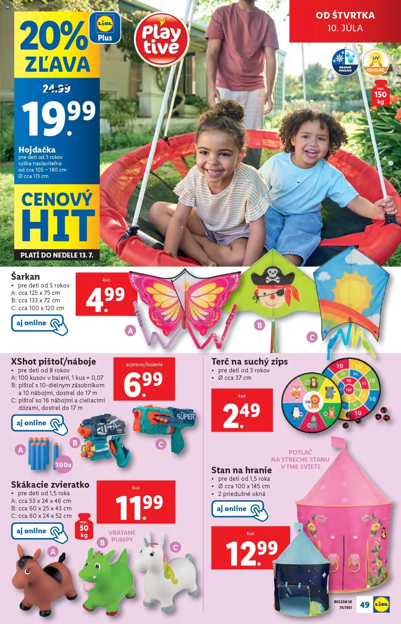 Lidl leták │ platný od 07.07.2025 | Strana: 59 | Produkty: Hojdačka, Stan
