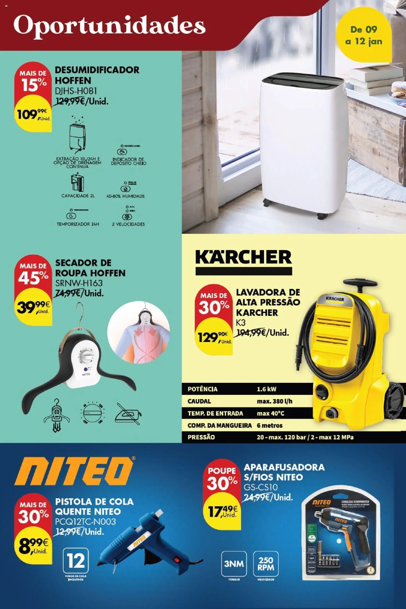 Pingo Doce Poupe este Fim de Semana │ válido de 09.01.2026 | Página: 16 | Produtos: Secador, Mangueira, Desumidificador