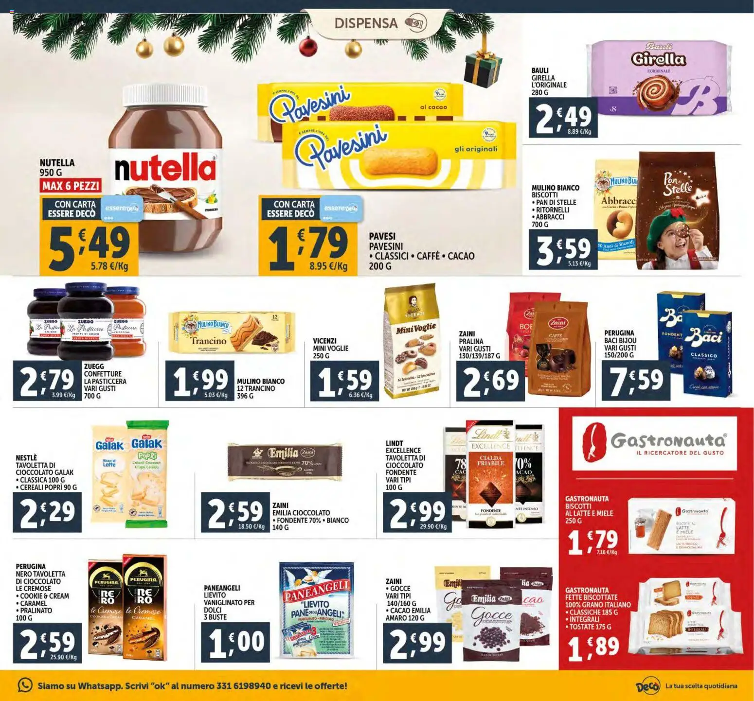 Volantino Decò del 15.12.2025 | Pagina: 21 | Prodotti: Pane, Cioccolato, Latte, Nutella