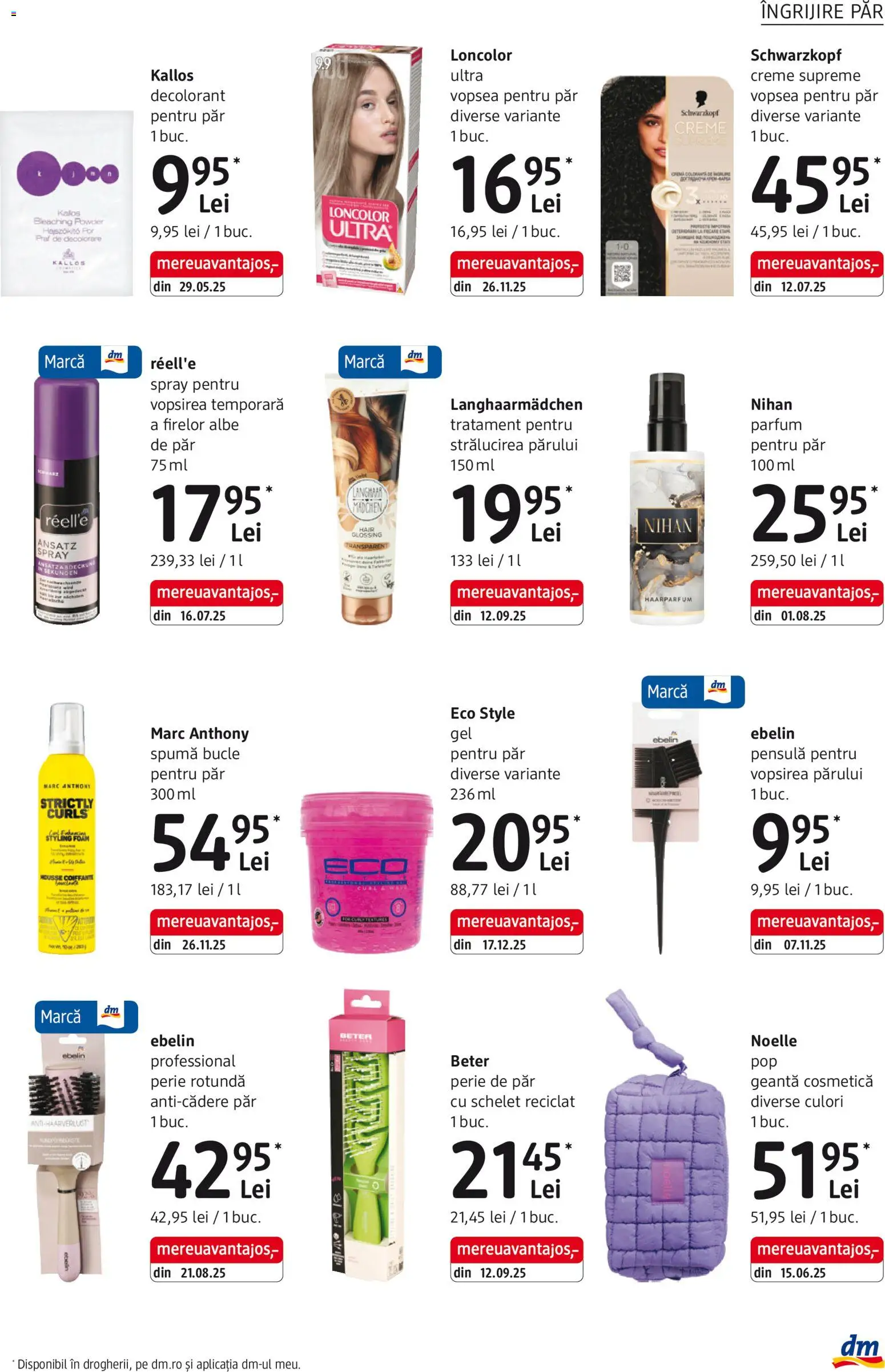 Noul catalog DM drogeriemarkt – valabil de la 05.02.2026 | Pagină: 19 | Produse: Perie de păr, Delgeç, Geantă, Gel pentru păr