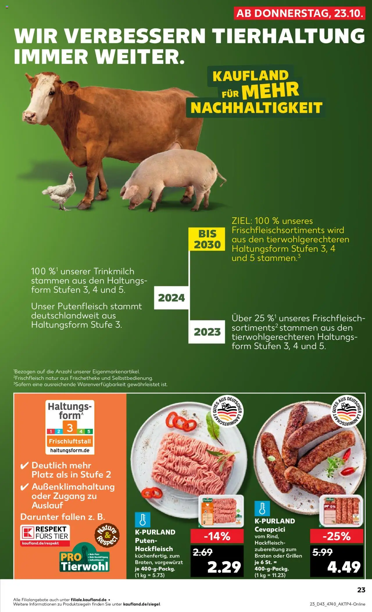 Kaufland prospekt Hannover	 – gültig ab 23.10.2025 | Seite: 23 | Produkte: Cevapcici, Hackfleisch