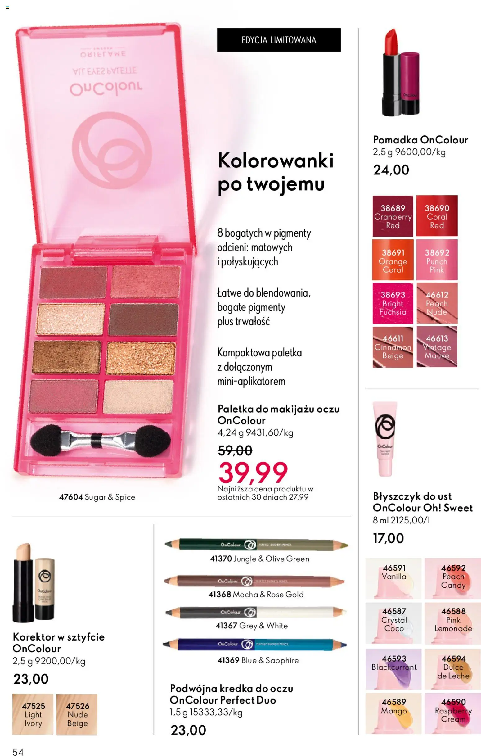 Oriflame Katalog 6 2026 od 15.04.2026 | Strona: 54 | Produkty: Mango, Pomadka, Korektor, Błyszczyk