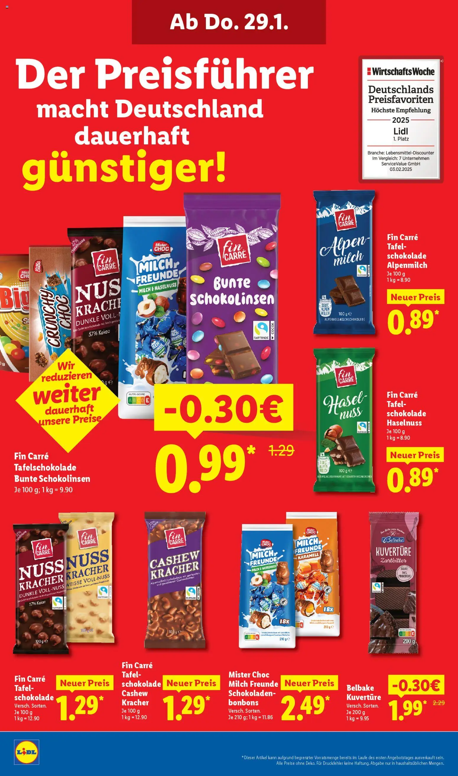 Lidl Prospekt Gundelsheim – gültig ab 26.01.2026 | Seite: 6 | Produkte: Milch, Schokolade