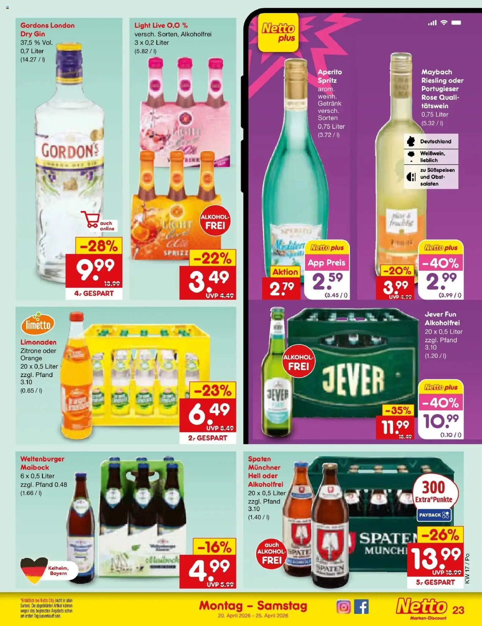 Netto Marken-Discount Prospekt Selb	 – gültig ab 20.04.2026 | Seite: 31 | Produkte: Obst, Zitrone, Jever, Gin