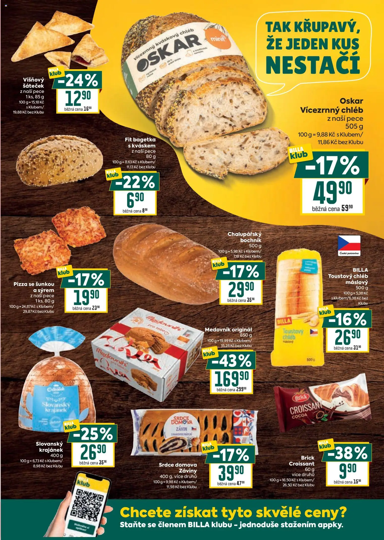 Billa Velký leták od 04.02.2026 | Strana: 15 | Produkty: Chléb, Medovník, Croissant, Toustový chléb