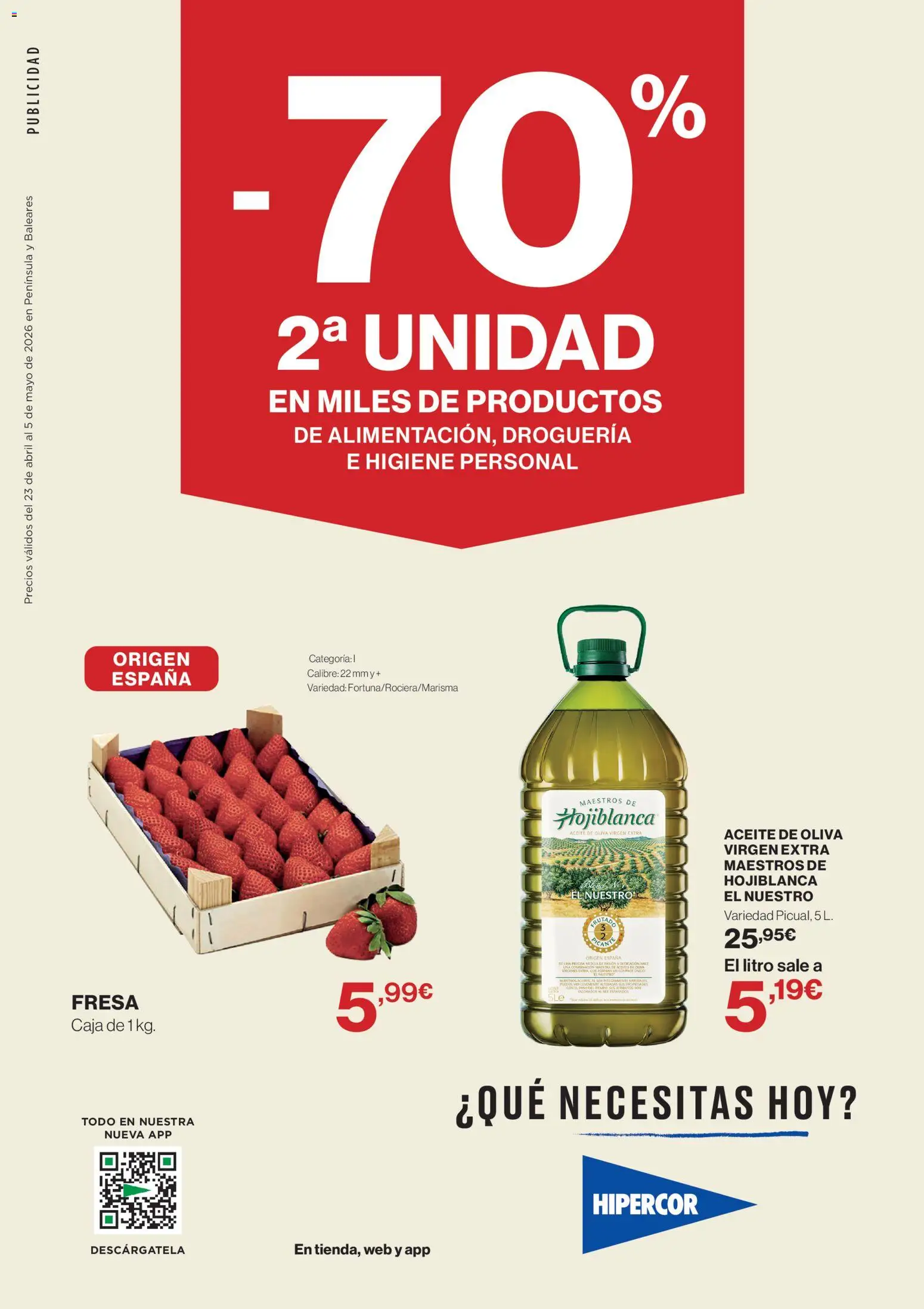Hipercor catálogo │ válido desde el 23.04.2026 | Página: 1 | Productos: Aceite, Aceite de oliva, Aceite de oliva virgen extra, Caja