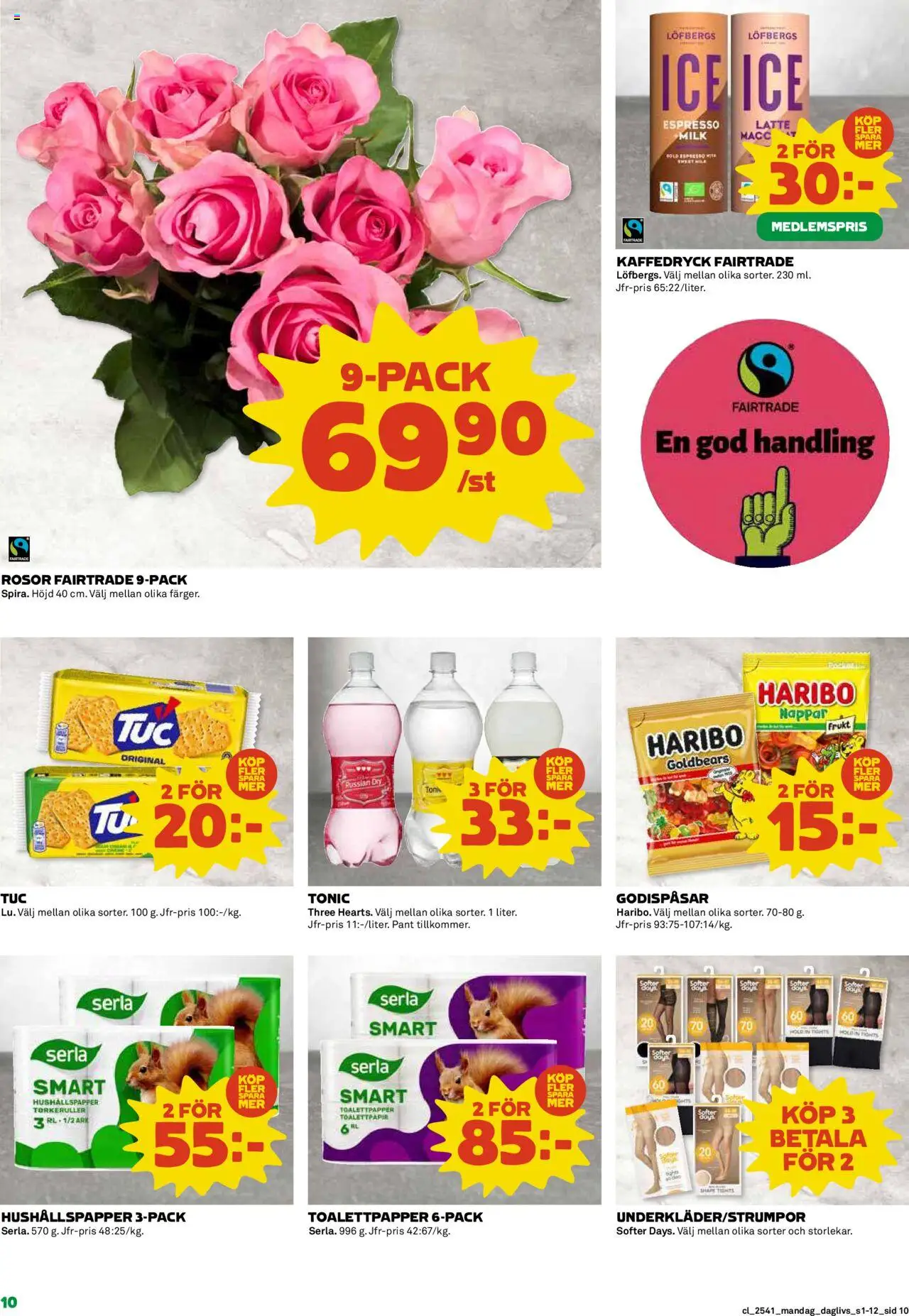 Coop Daglivs reklamblad aktuell från 06.10.2025 | Sida: 10 | Produkter: Toalettpapper, Hushållspapper