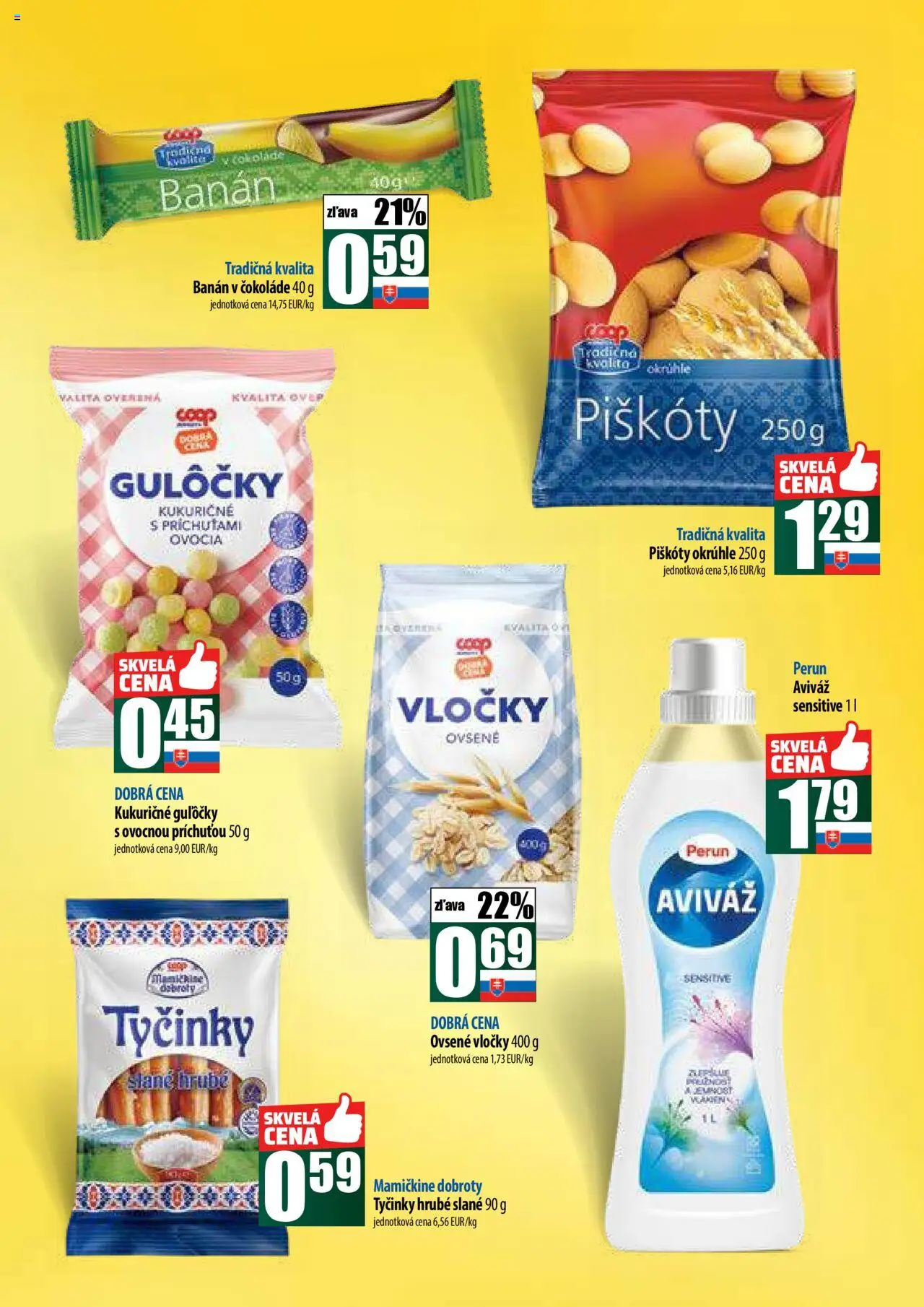 COOP Jednota široká ponuka │ platný od 14.08.2025 | Strana: 5 | Produkty: Aviváž, Vločky
